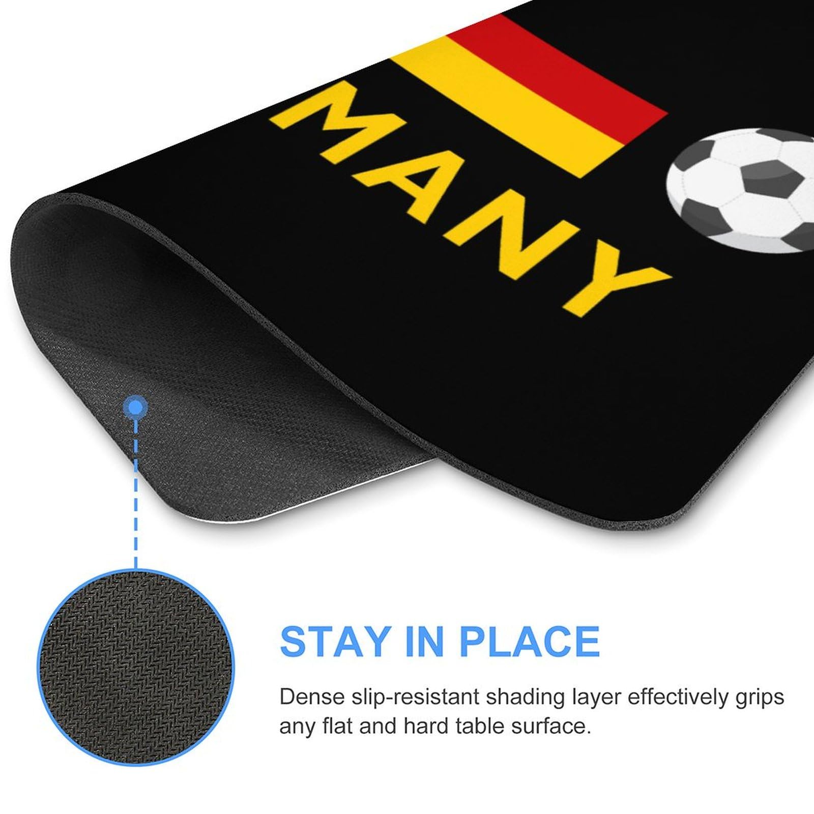 Germany Lover Football Durable Gaming Mouse Pad - Non-Slip Waterproof Mouse Mat for PC & Laptop - Perfect for Home, Office & Esports (18x22cm)
