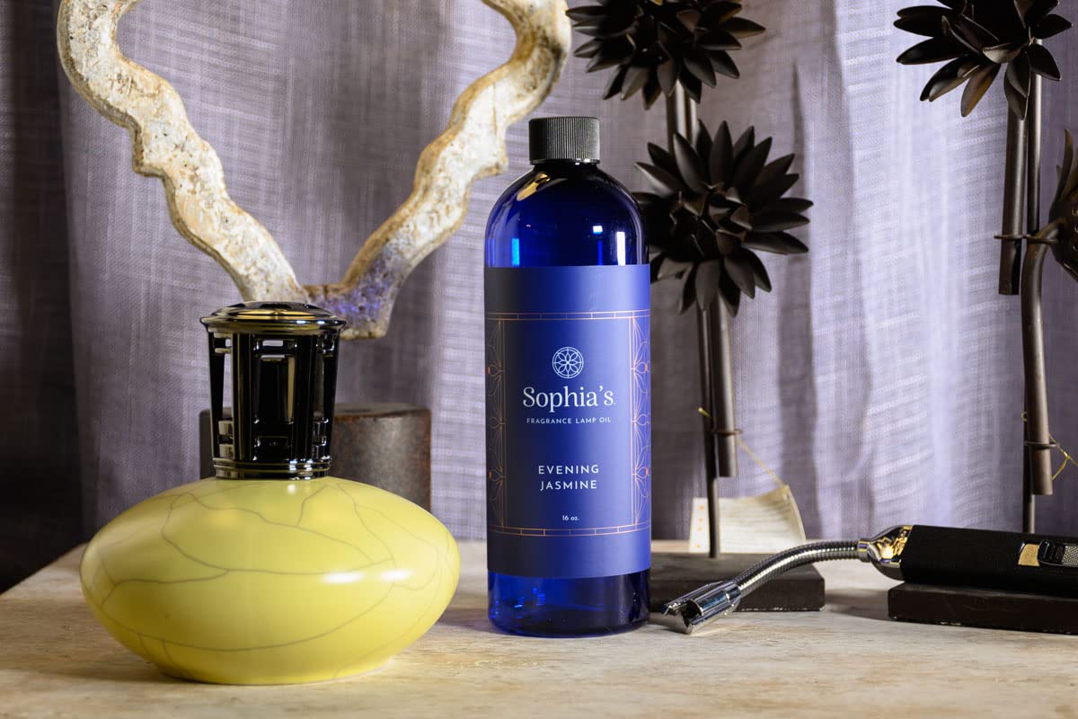 Sophia's Evening Jasmine Fragrance Lamp Oil Refills - 16oz Catalytic Scented Oil for Redolere & Aroma Lamps | Made in USA | Long-Lasting Home Fragrance for Relaxation, Spa & Bedroom Ambiance