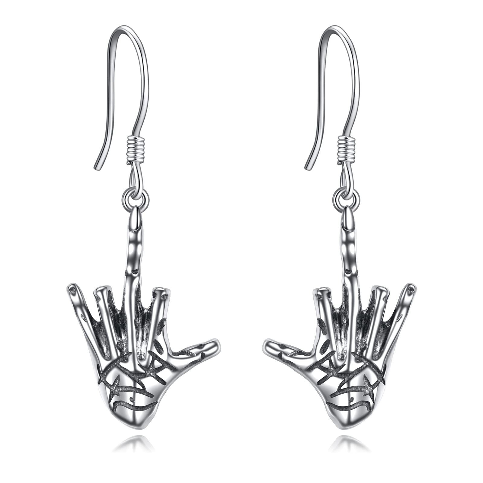 Gothic Snake Sword Earrings Sterling Silver Drop - Skeleton Cat Skull Sword Jewelry for Women - Perfect for Halloween, Cosplay, and Gothic Fashion Accessories