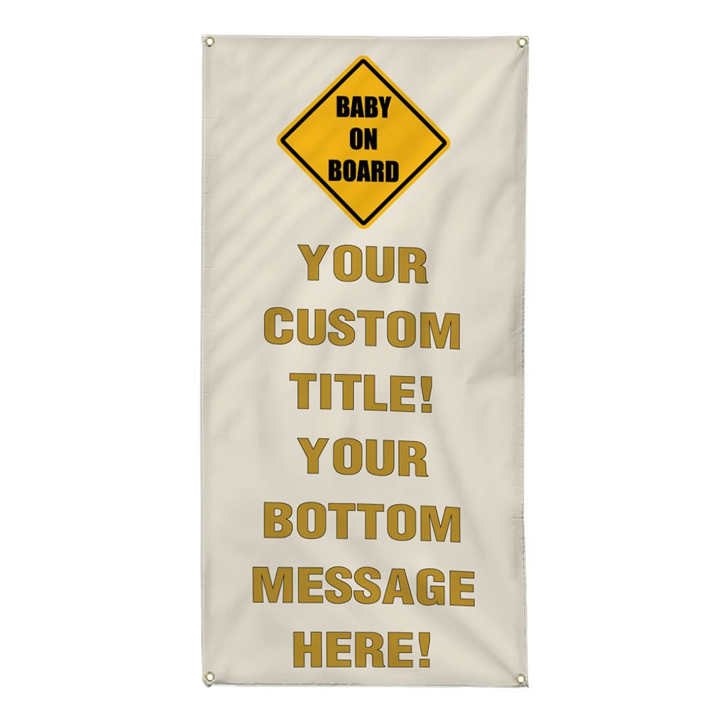 Custom Baby Shower Vinyl Banner - 96x48 Inches Vertical Yard Sign with 8 Grommets | Weatherproof Outdoor Banner for Parties, Events & Decor | Multiple Sizes Available