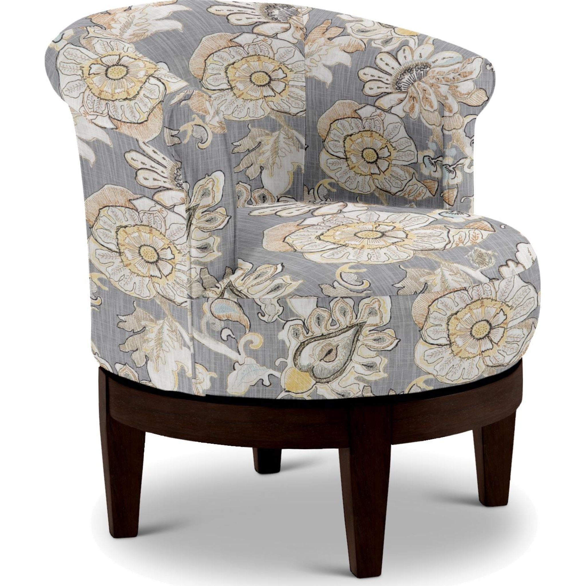 Attica Swivel Chair - 360 Degree Rotating Modern Accent Chair with Granite Fabric Upholstery for Living Room, Office, or Reading Nook