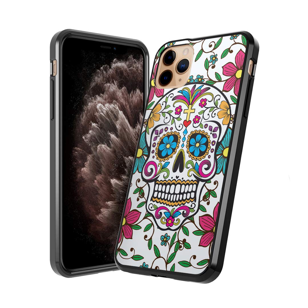 Moriko Cute Sugar Skull Blue Gel Case for iPhone 11 Pro (5.8 Inch) - Slim Anti-Scratch Protective Cover with Soft Grip | Perfect for Everyday Use, Travel & Style Protection