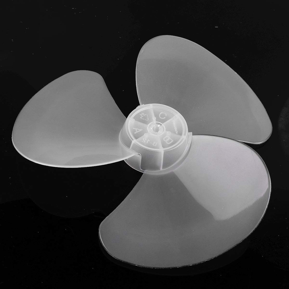 12 Inch 3-Blade White Plastic Replacement Fan Blade - Universal for Household Standing Pedestal & Table Fans - Perfect for Bedroom, Living Room, Office Cooling