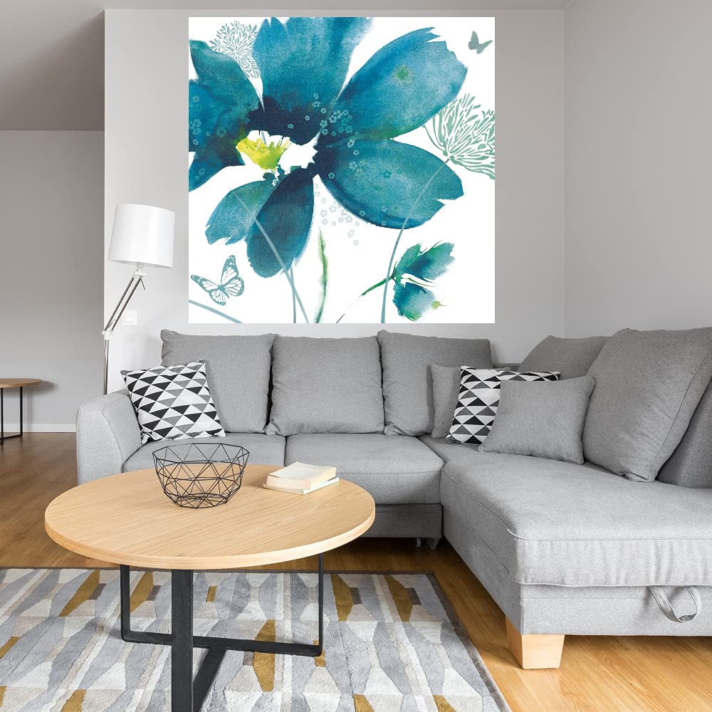Blue Dawn Fine Art Canvas Wall Decor by Ruth Yardley - 22x22 Inch Ready-to-Hang Painting for Living Room, Bedroom, Office & More - Modern Abstract Artwork for Home & Commercial Spaces