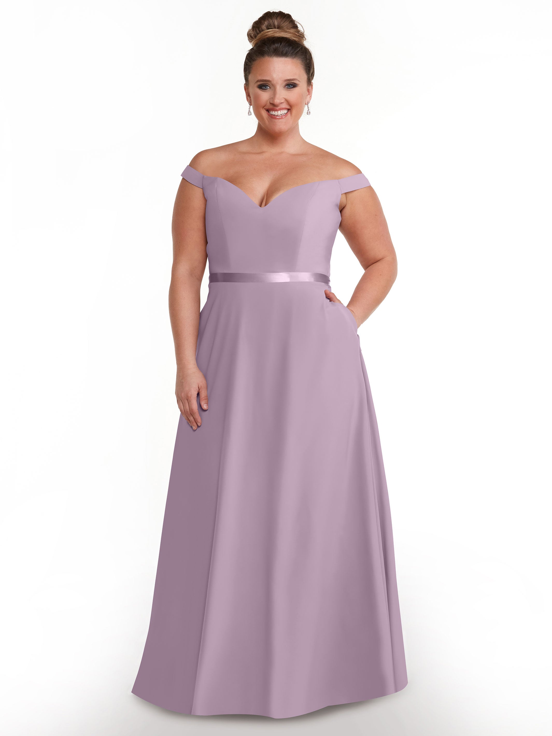 Elegant Off-The-Shoulder A-Line Chiffon Bridesmaid Dress with Sash - Size 80100 | Perfect for Weddings, Formal Events & Special Occasions