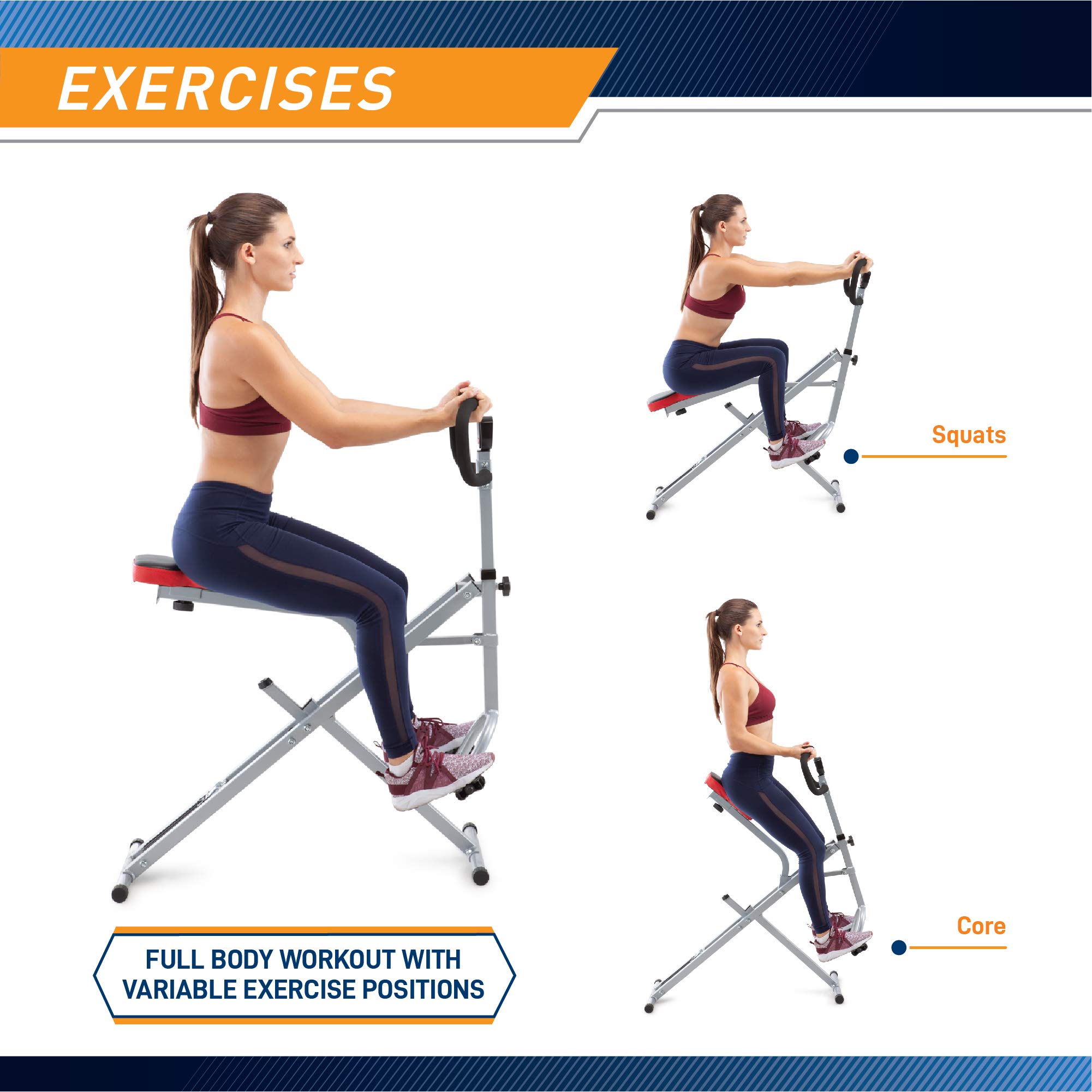 Marcy Squat Rider Machine XJ-6334 - Home Gym Equipment for Glutes, Quads & Thighs Workout - Silver & Black Strength Training for Women & Men - Perfect for Home Fitness & Small Spaces