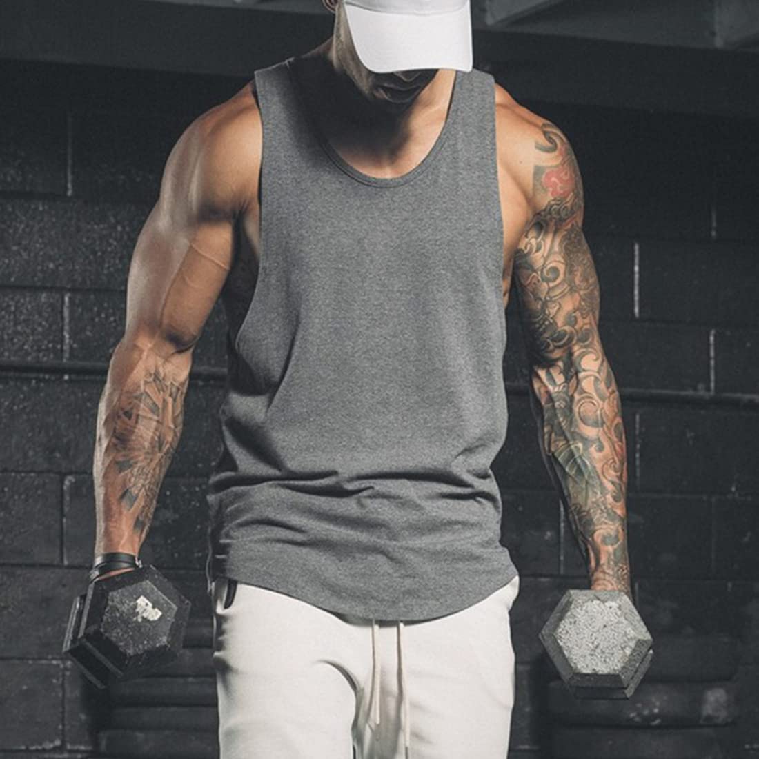 ZUEVI Men's Workout Tank Tops - Sleeveless Muscle Shirts for Bodybuilding & Gym Training - Breathable Athletic Stringer Tees for Men's Fitness & Summer Outdoor Activities