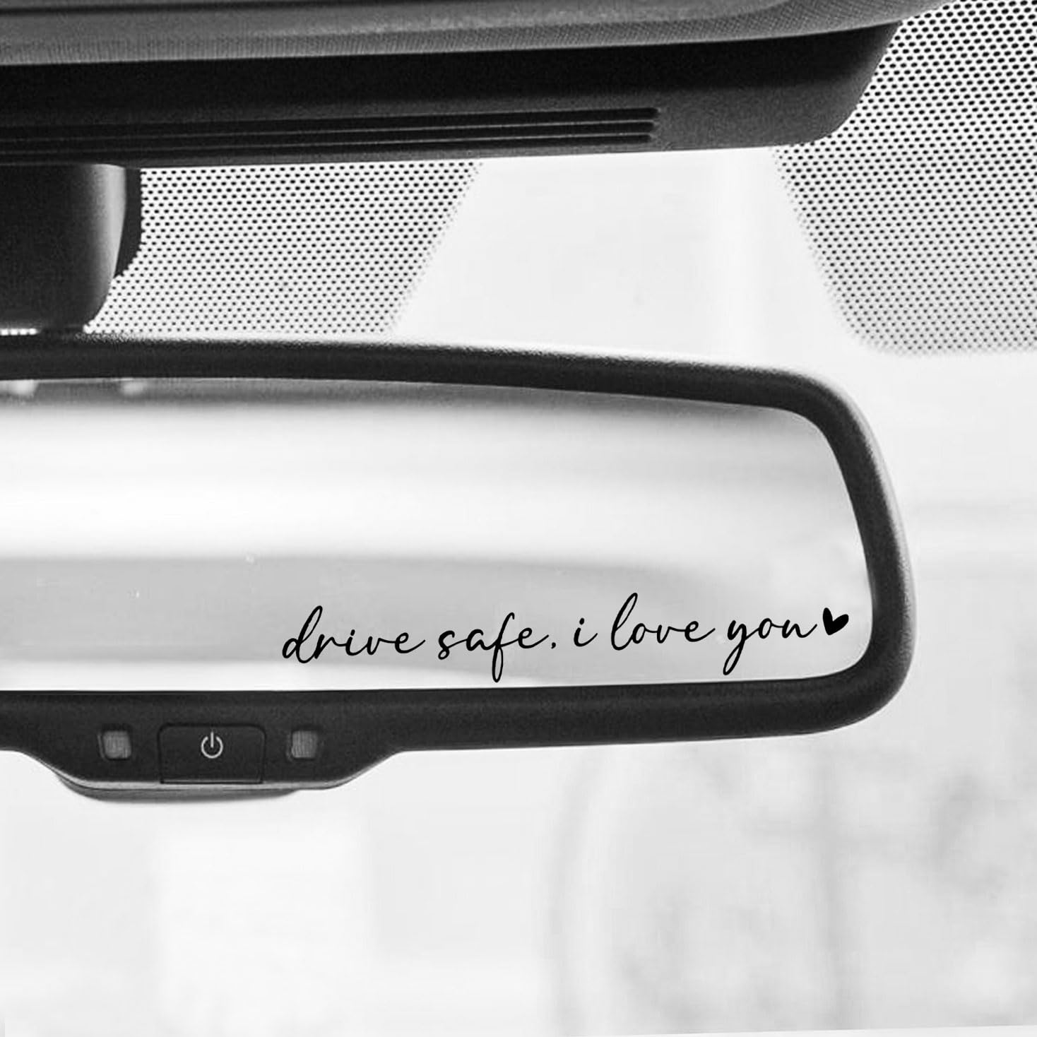 2 Pack I Love You Drive Safe Mirror Decals - Vinyl Car Decals for Rearview Mirror - Thoughtful Gift for Her or Him - Perfect for Couples, Long Distance Relationships & Safe Driving Reminders