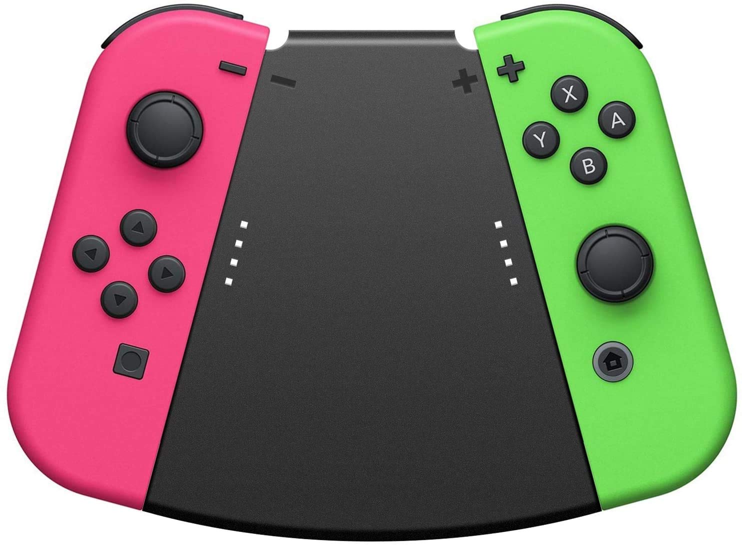 FANPL 5-in-1 Hand Grip Connector for Nintendo Switch Joy-Con & OLED Model - Ergonomic Game Controller Grip with Wrist Strap - Perfect for Gaming, Travel, and Multiplayer Sessions