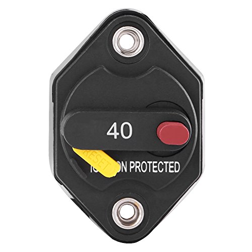 40 Amp Manual Reset Circuit Breaker - Waterproof Car Boat Fuse Holder for Truck, RV, Marine & Off-Road Vehicles | Overload Protection for Electrical Systems | Ideal for Automotive, Marine & Power Sports Applications