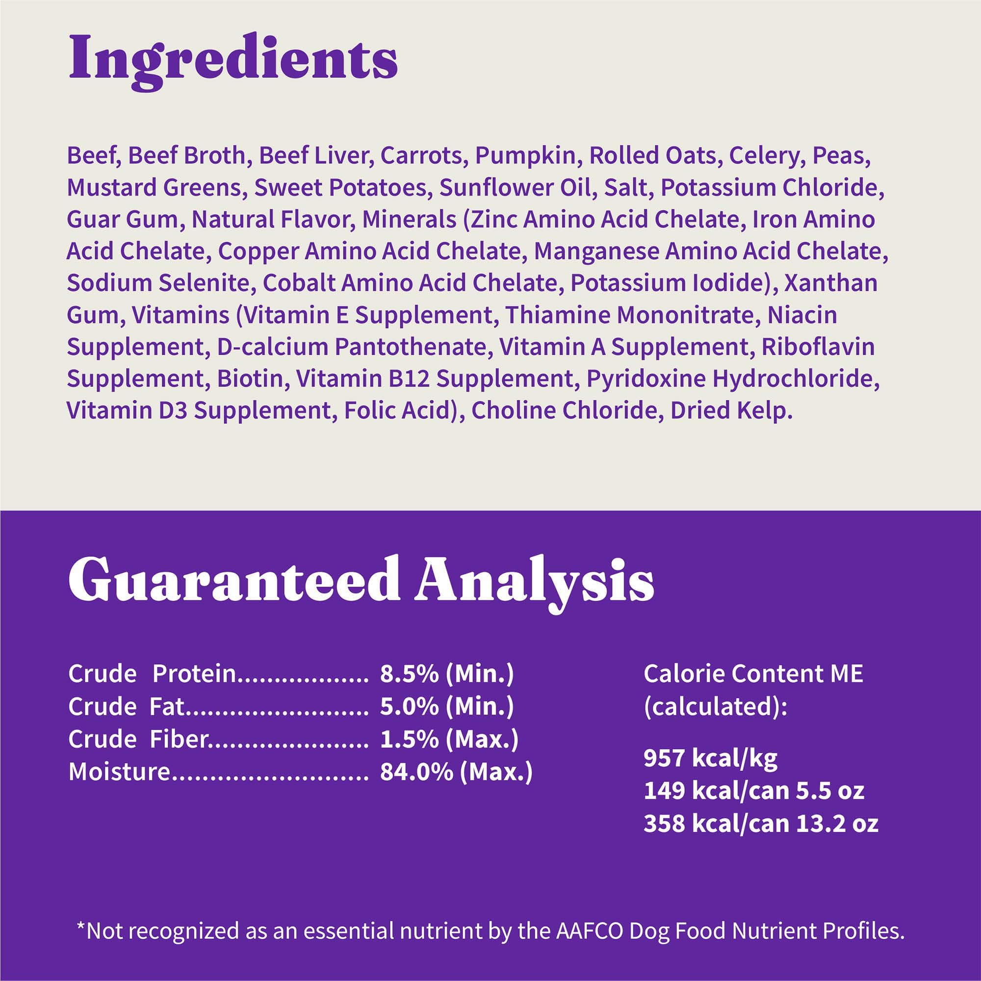 Premium Halo Wet Dog Food - Whole Beef Stew Recipe with Healthy Grains & Real Meat | High Protein Canned Dog Food for Adult Dogs | Perfect as Meal or Food Topper | 13.2 Oz Can (Pack of 6) | Ideal for Picky Eaters & Senior Dogs
