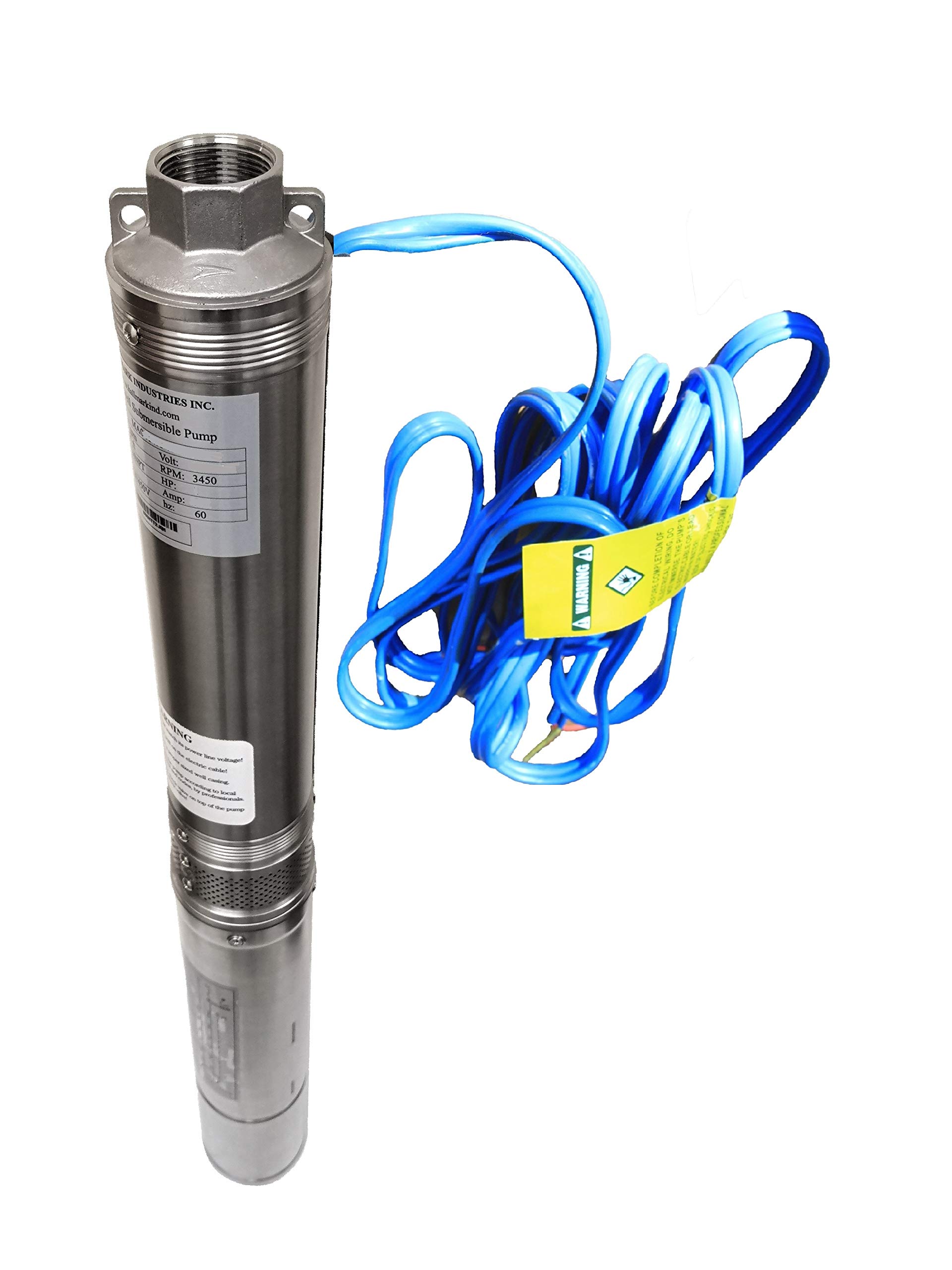 Hallmark Industries SS.MA0459X-14A-230 Stainless Steel Deep Well Pump - 3/4HP, 230V/60HZ/1PH, 3.2