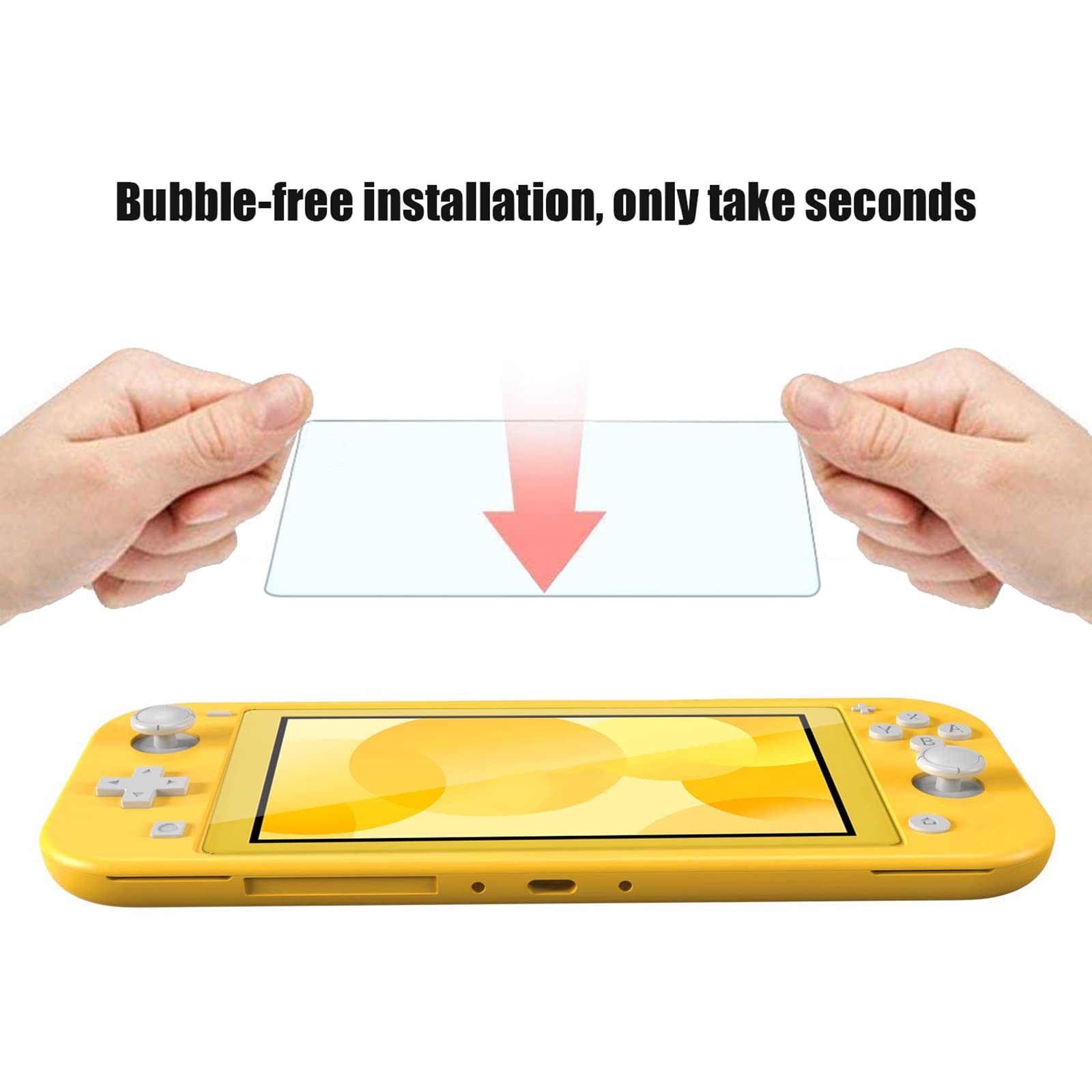 JOTO [3 Pack] Tempered Glass Screen Protector for Nintendo Switch Lite (2019) - Anti-Scratch, HD Clear, Rounded Edge Real Glass Screen Guard - Perfect for Gaming Protection & Travel Use