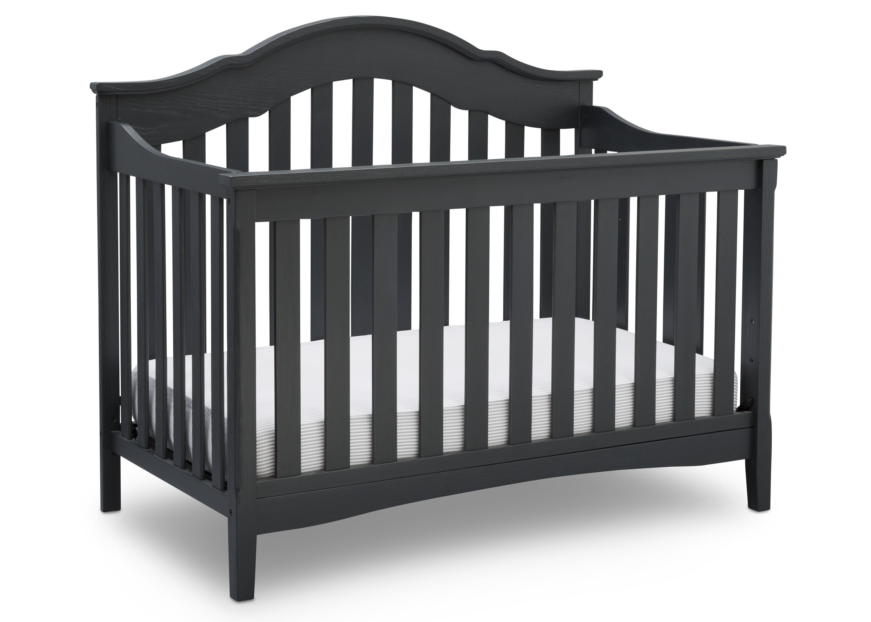 Farmhouse Style 6-in-1 Convertible Baby Crib to Toddler Bed - White Wooden Nursery Furniture for Newborns & Kids - Perfect for Modern Nursery, Bedroom & Daycare