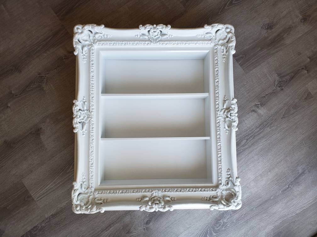 20x24 Ornate Wall Mount Nail Polish Organizer, Spice Rack Shelf & Essential Oil Display - Baroque Style Wall Decor for Bathroom, Salon, or Kitchen Organization