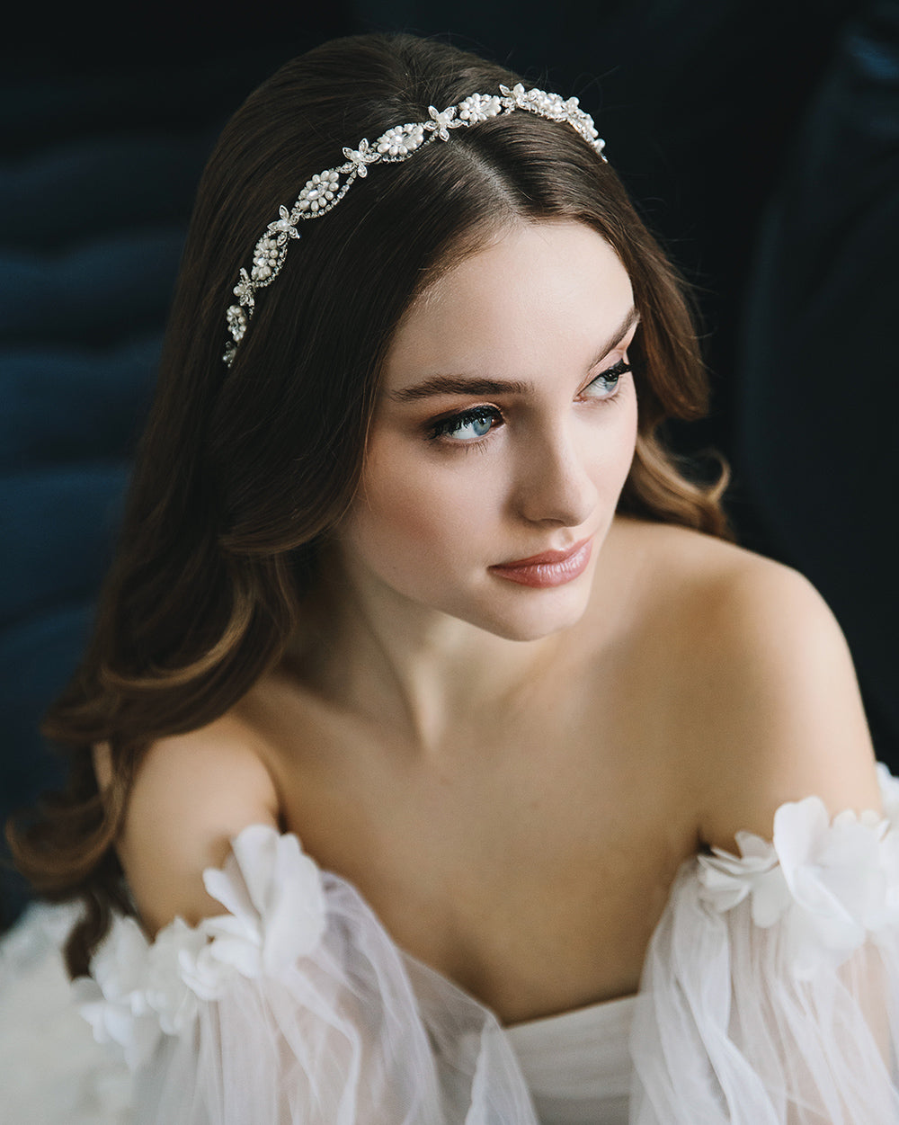 Davina Pearl Headband for Women - Elegant Crystal Rhinestone Hair Accessories for Weddings, Parties & Special Occasions