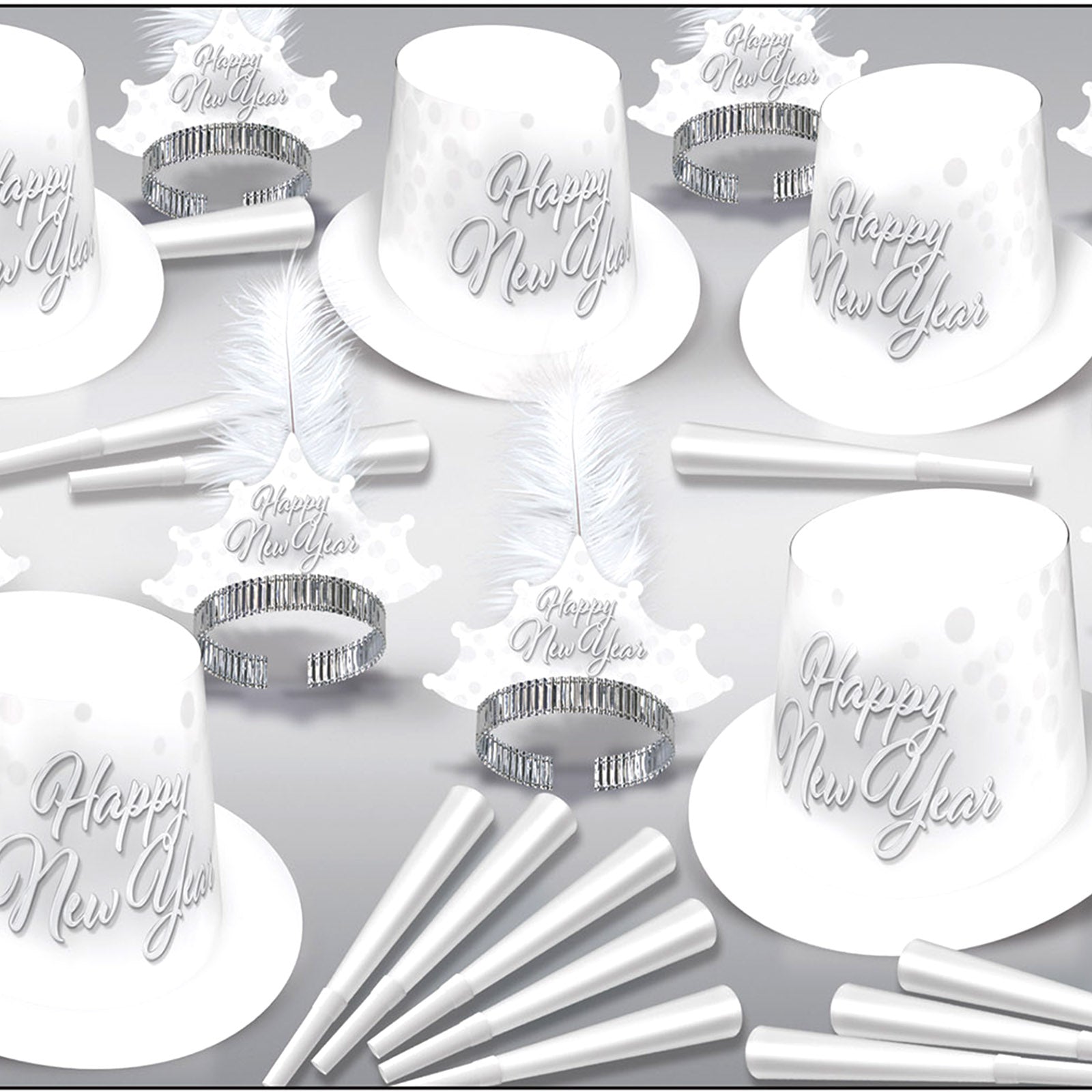 100-Piece Happy New Year's Eve Party Kit - 2025 NYE Celebration Supplies for Countdown Parties, Balloon Drops & Sparkling Toasts