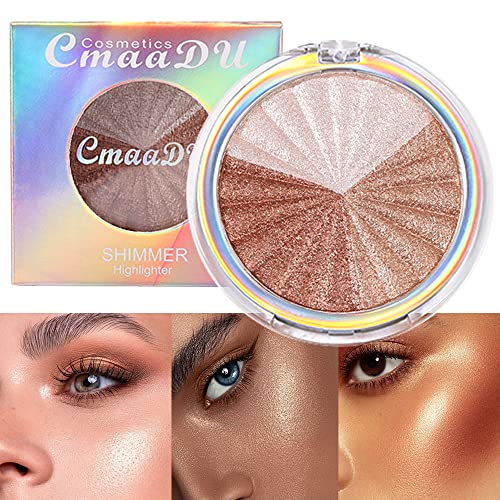 Best Highlighter Makeup Palette - Matte Bronzer & Shimmer Blush Powder - 3 Color Illuminating Face Palette for Contouring & Glow | Perfect for Daily Makeup & Special Occasions