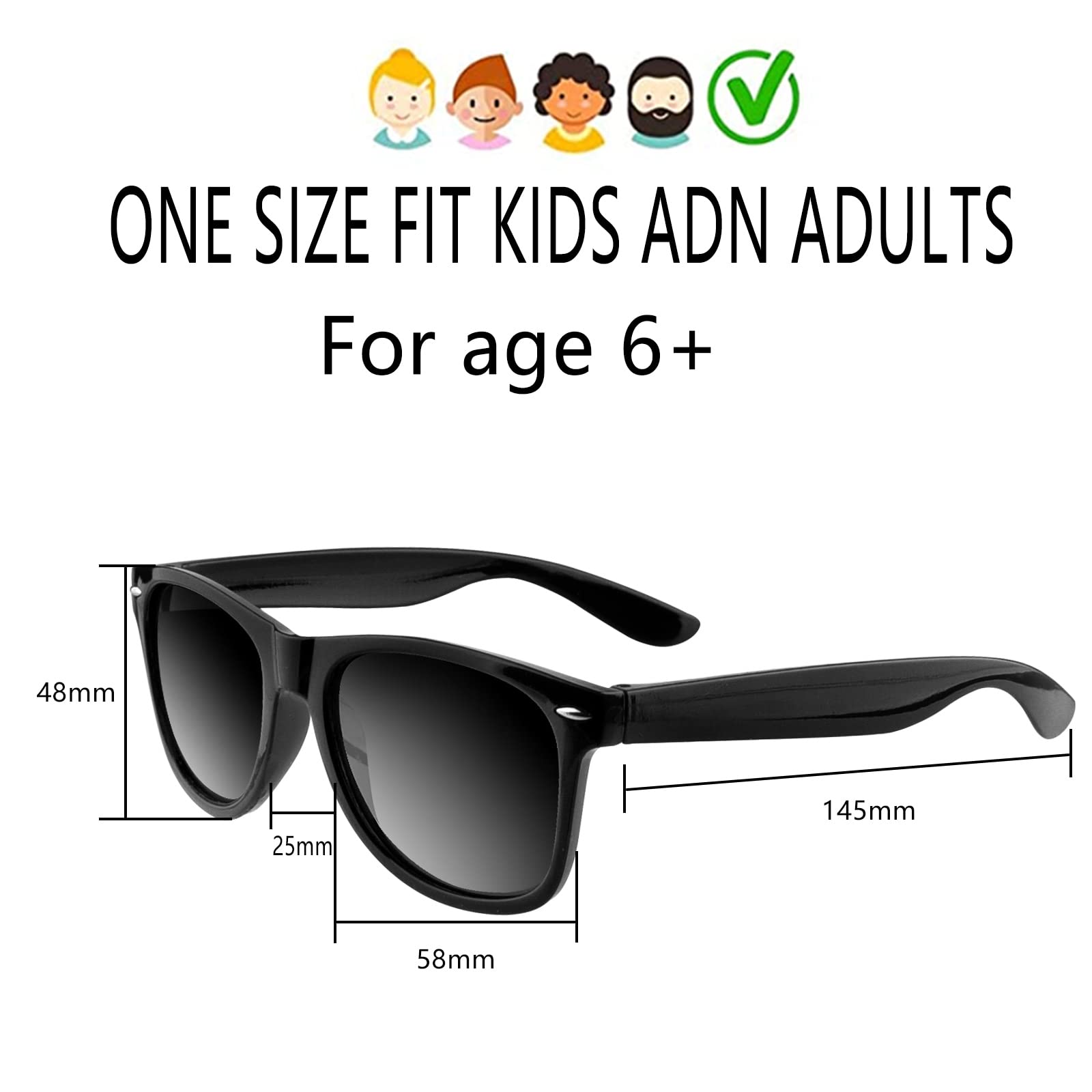 TUPARKA 12 Pack Black Sunglasses Bulk - Stylish UV Protection Shades for Beach Party, Birthday, Pool & Wedding Favors | Perfect Goody Bag Fillers & Party Accessories for Summer Events, Vacation & Outdoor Activities