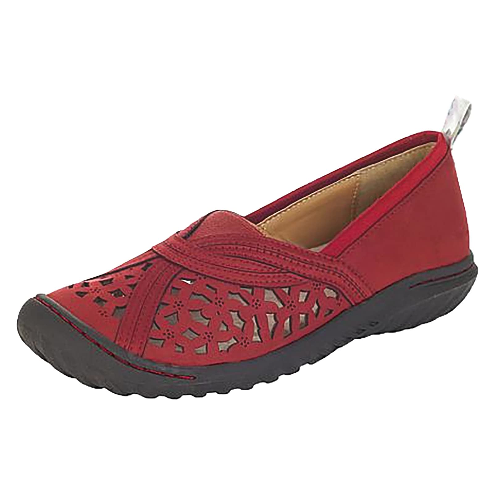 Women's Casual Walking Slip-On Sneakers - Round Toe Leopard Print Flats | Comfortable Hollow Out Dress Shoes for Everyday Wear, Office & Travel