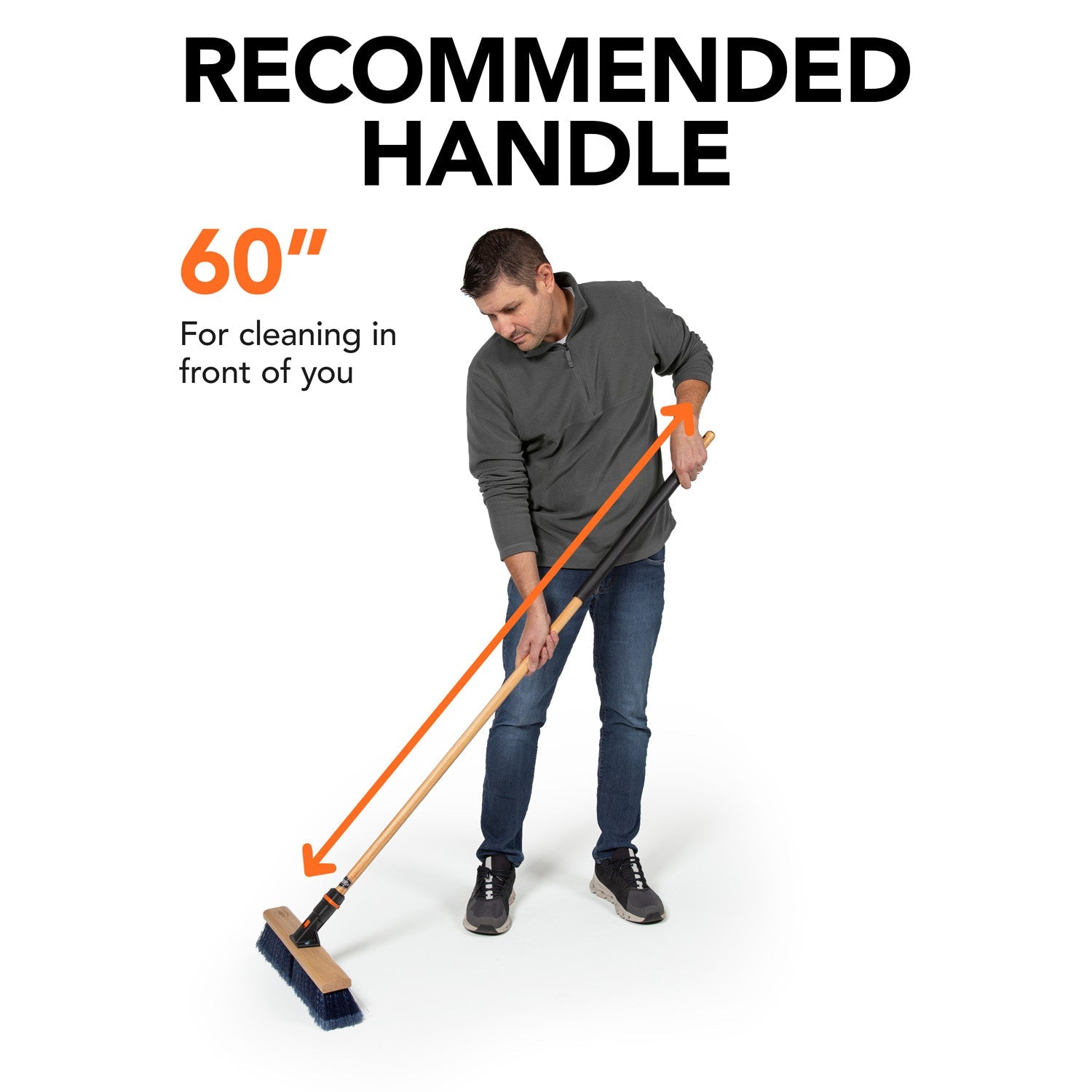 18 Inch Premium Multi-Surface Push Broom Head - Heavy Duty Cleaning for Hardwood Floors, Tile, Concrete & Outdoor Areas - Ideal for Garages, Driveways & Commercial Spaces