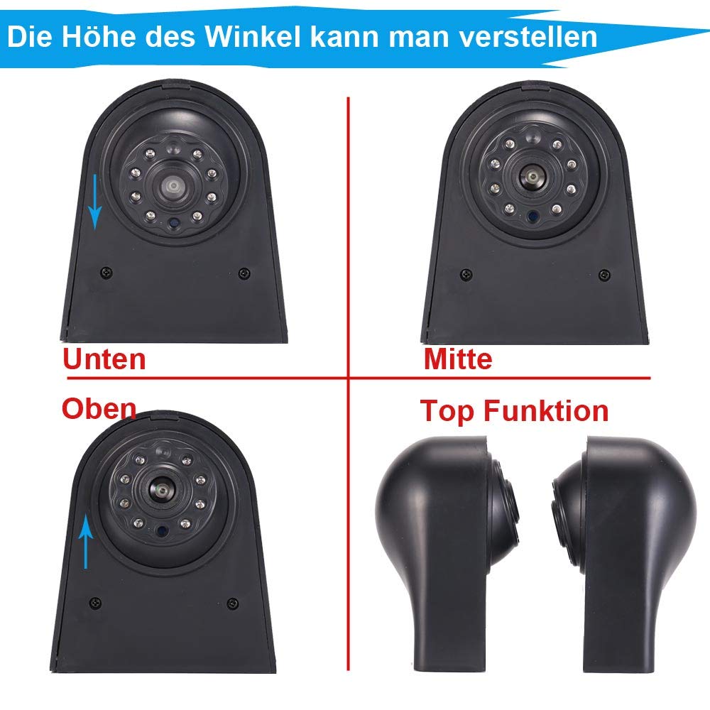 Universal Car Third Brake Light Camera with Rear View Backup - High Visibility Roof Top Mount for Vans & Transporters | Perfect for Night Driving & Parking Assistance