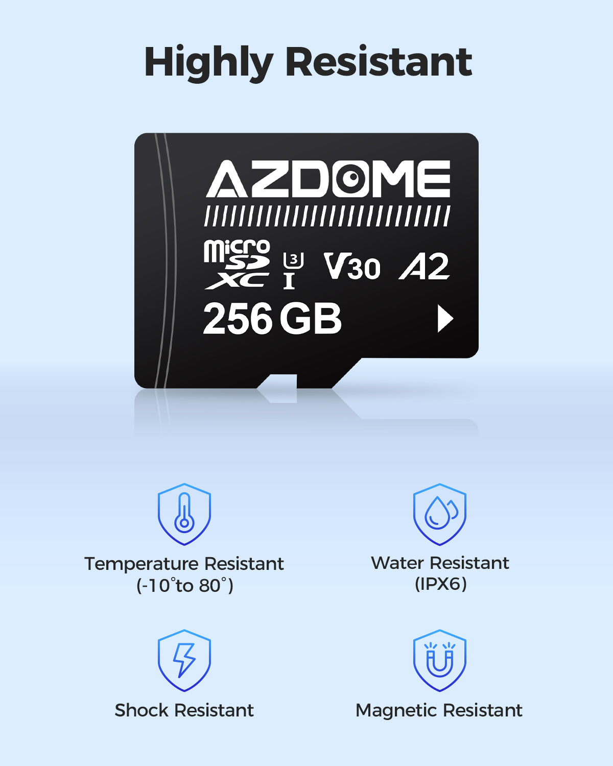 AZDOME 128GB Micro SD Card High Speed Memory Card for AZDOME M550 GS63H Pro M63 M300 M300S M27 M17 M01 Pro PG19X Dash Cam - Perfect for Continuous Recording, Loop Recording & HD Video Storage in Car Dash Cameras