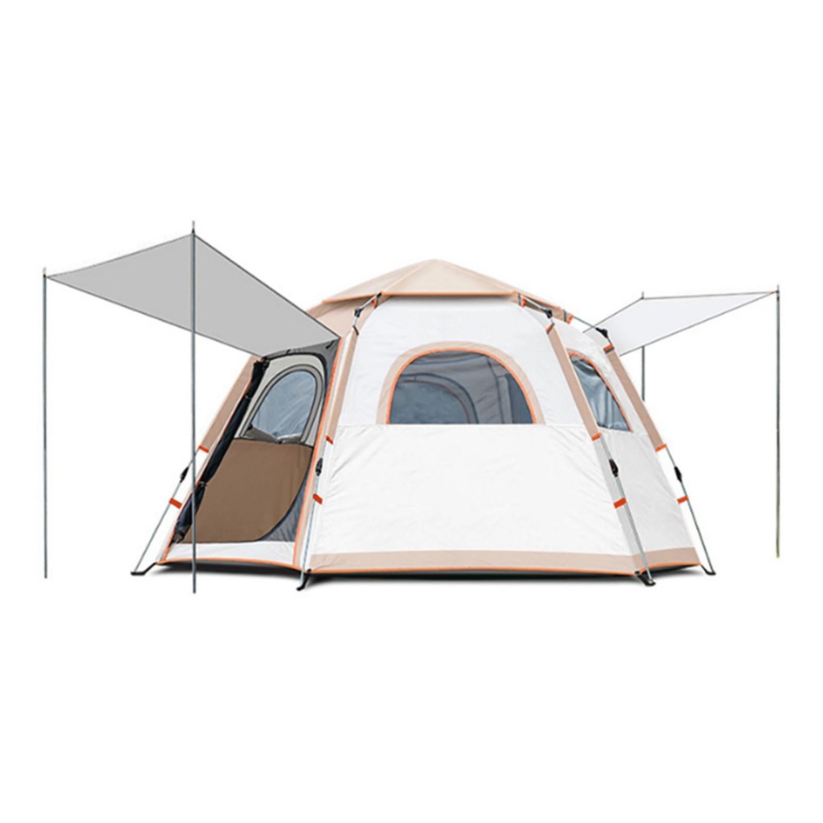 3 Season Lightweight Camping Tent for 3 People - Portable Backpacking Hexagonal Tunnel Tent for Outdoor Adventures, Beach Holidays & Music Festivals | Easy Setup & Durable Camping Equipment