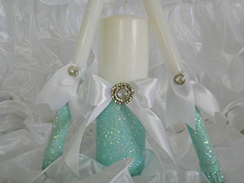 Elegant Wedding Champagne Flutes Set - 2 Crystal Toasting Glasses & 2 Cake Knives (4-Piece) - Perfect for Bridal Showers, Beach Weddings & Anniversary Gifts - White Bridal Party Accessories for Romantic Celebrations