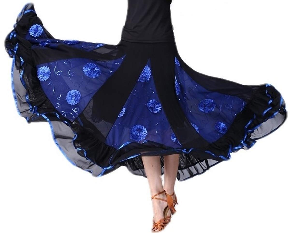 Elegant Ballroom & Latin Dance Skirt for Women - Long Swing Party Dress for Salsa, Tango, Waltz - Perfect for Dance Competitions, Performances & Social Events