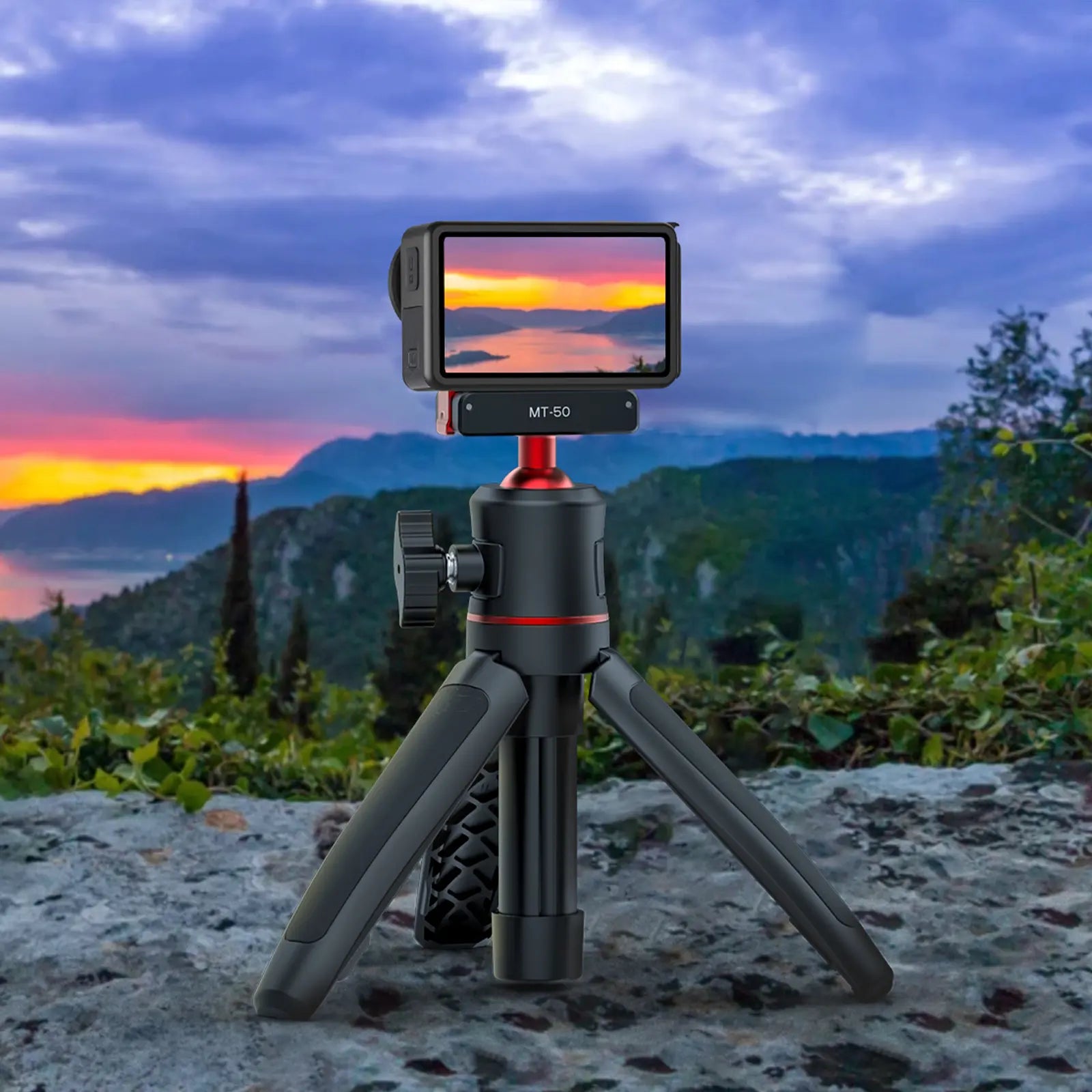 Ulanzi Magnetic Quick Release Tripod Mount for DJI Action 2/3/4 - 2829A Lightweight Travel Tripod for Vlogging, Action Camera & Smartphone Photography - Perfect for Outdoor Adventures, Travel & Content Creation