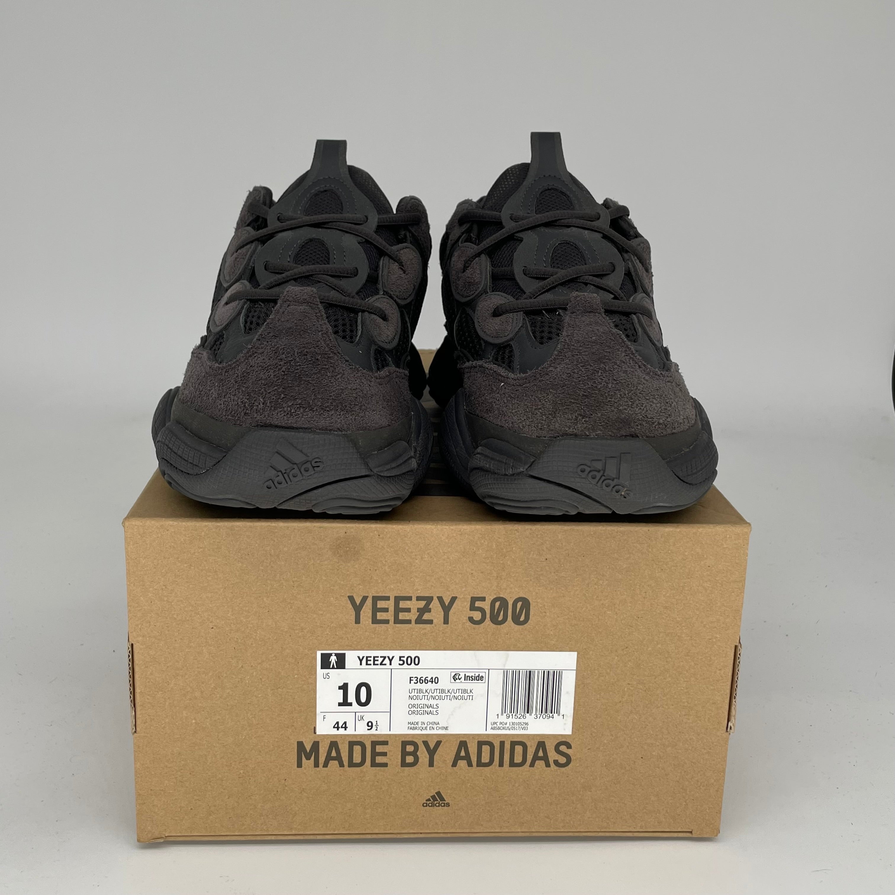 Adidas Yeezy 500 Utility Black Men's Sneakers - Size 10 (F36640) | Comfortable Running Shoes for Casual Wear & Street Style Fashion