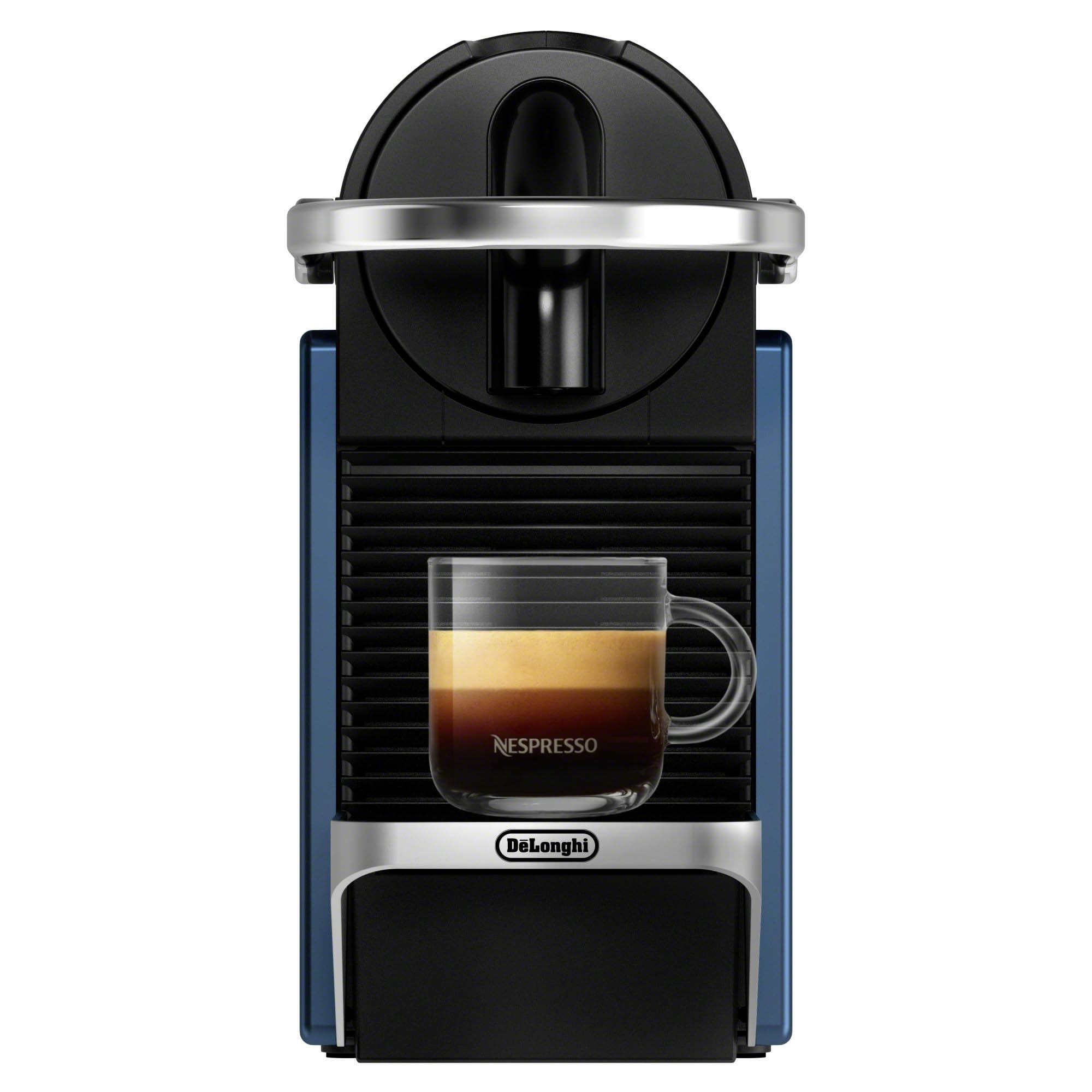 De'Longhi Nespresso Pixie Espresso Machine - Compact Single-Serve Coffee Maker with 19 Bar Pressure, Dark Blue - Perfect for Home, Office & Small Spaces