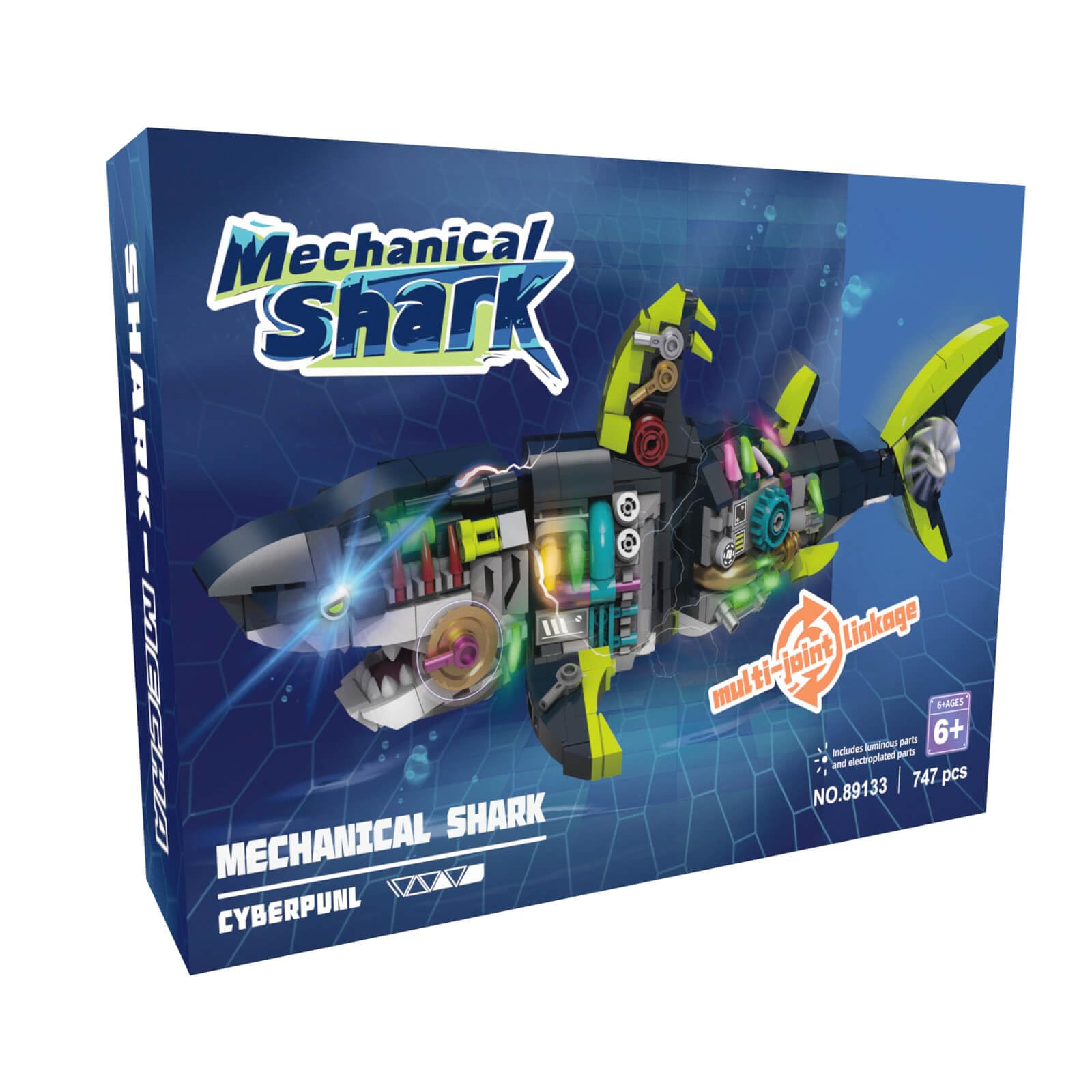 747-Piece Mechanical Sharks Building Blocks Set - Ocean Animal Toys for Kids, Teens & Adults Ages 8-16 | STEM Educational Toy for Creative Play & Home Decoration