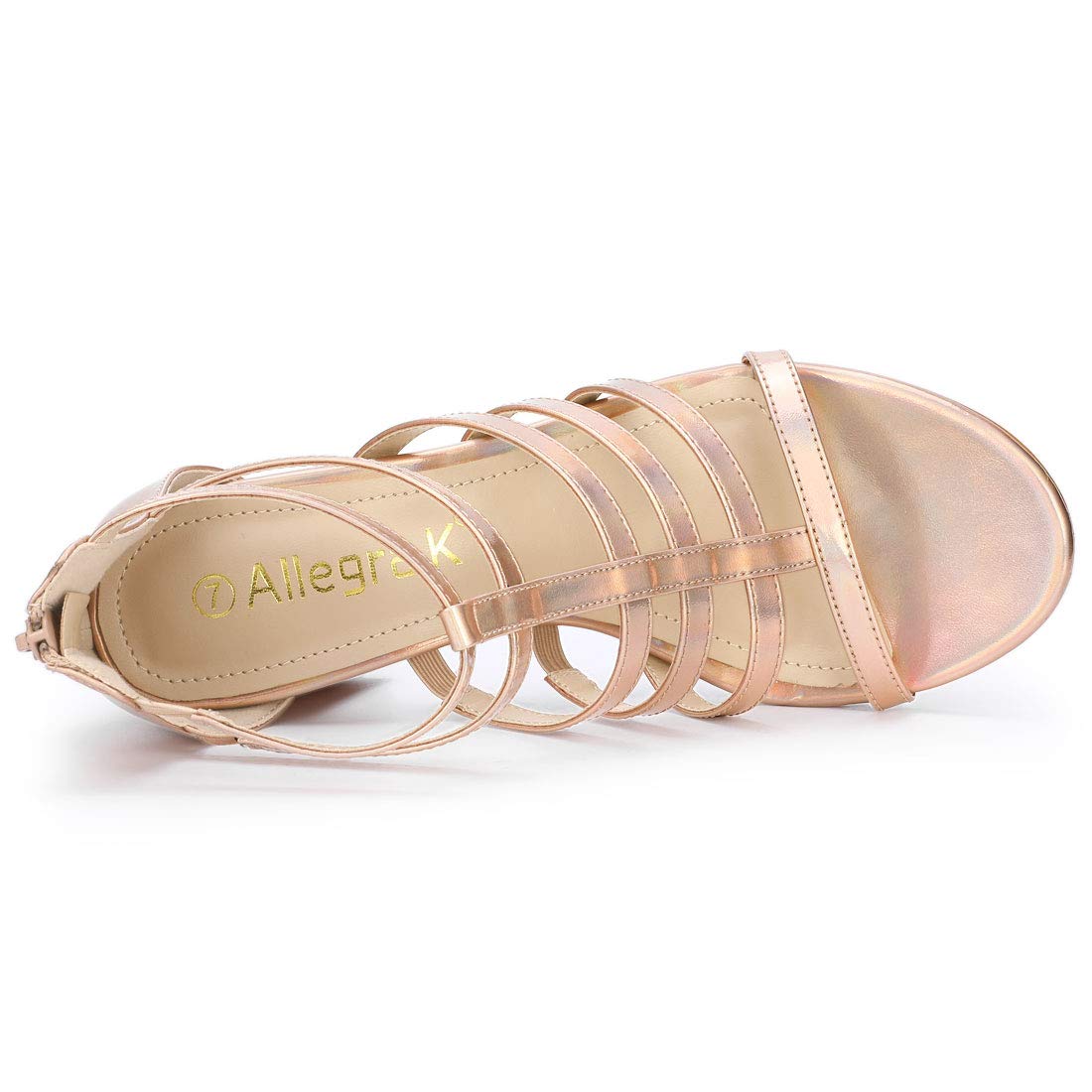 Allegra K Women's Chunky Heel Gladiator Sandals with Cage Straps - Fashionable Summer Shoes for Parties, Weddings & Night Out