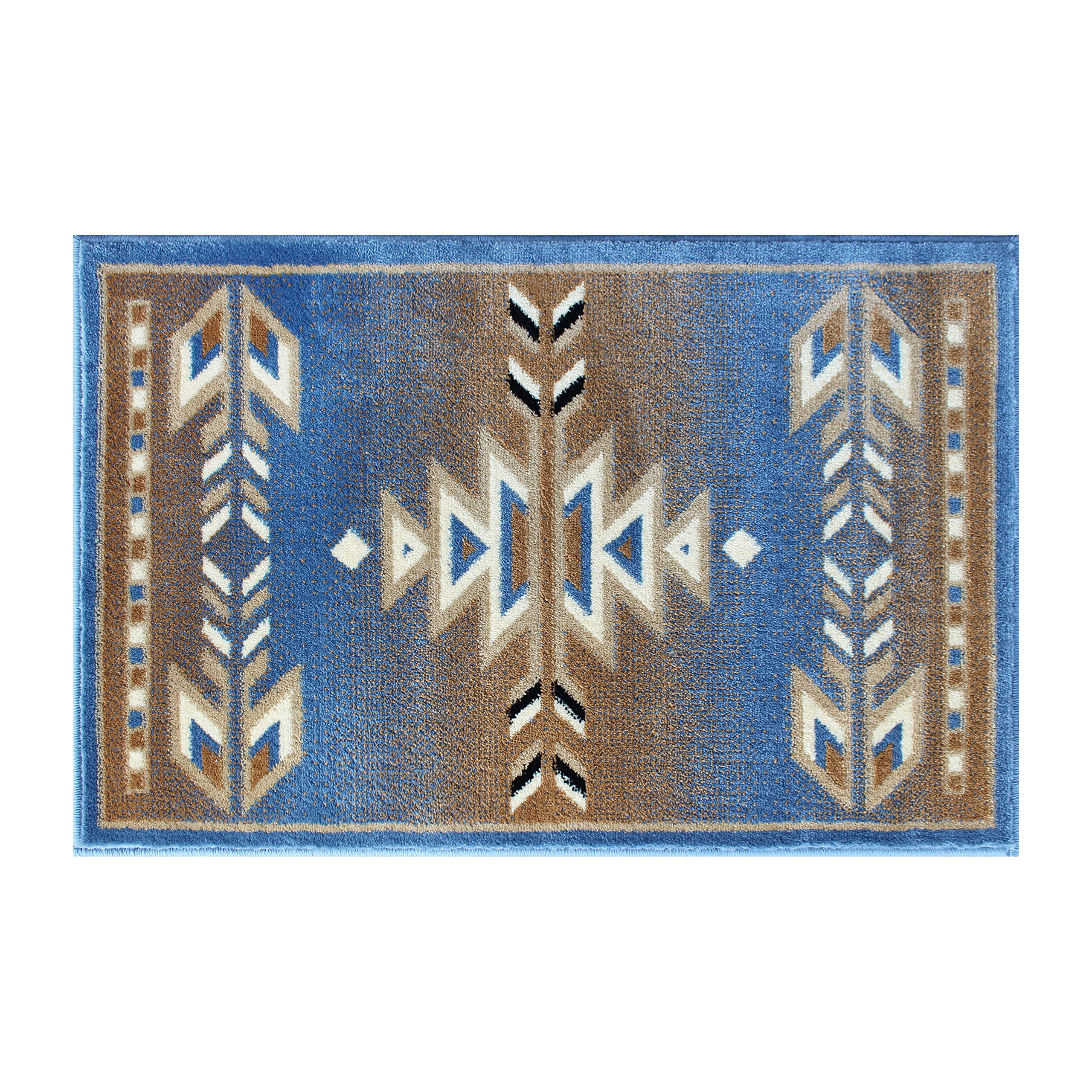 Masada Southwest 2'x3' Native American Area Rug - Blue Tribal Design Handwoven Rug for Living Room, Bedroom & Entryway Decor
