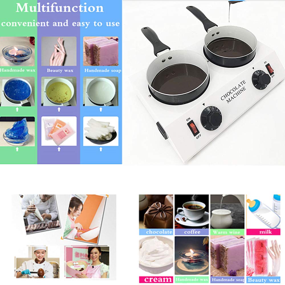Electric Chocolate Melting Pot - 80W Stainless Steel Double Boiler for Tempering Chocolate, Butter, Cream (4.4lbs Capacity, 30~85°C) - Perfect for DIY Candy Making, Soap & Candle Crafting (110V)