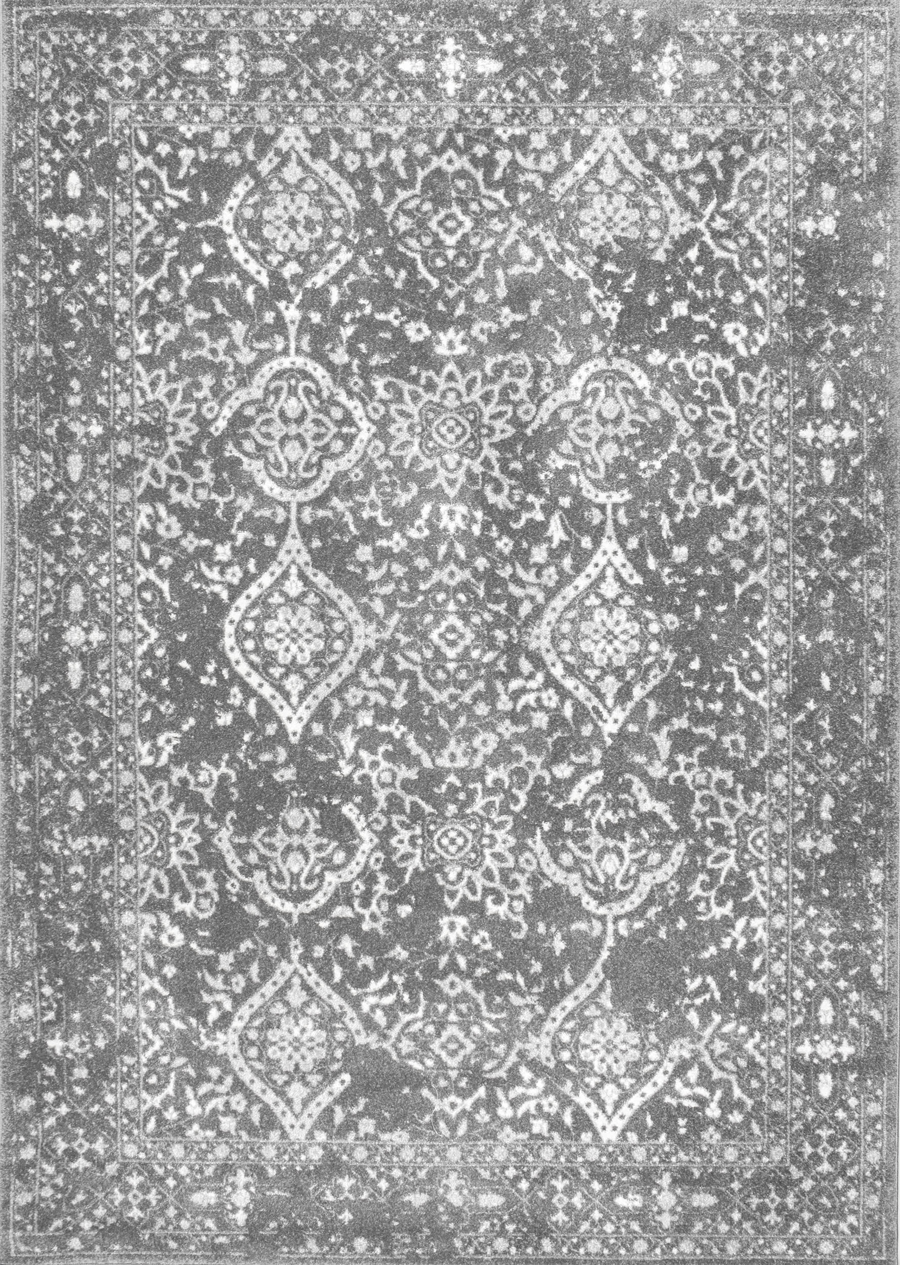 Floral Decorative Area Rug in Grey - Perfect for Living Room, Bedroom & Home Decor