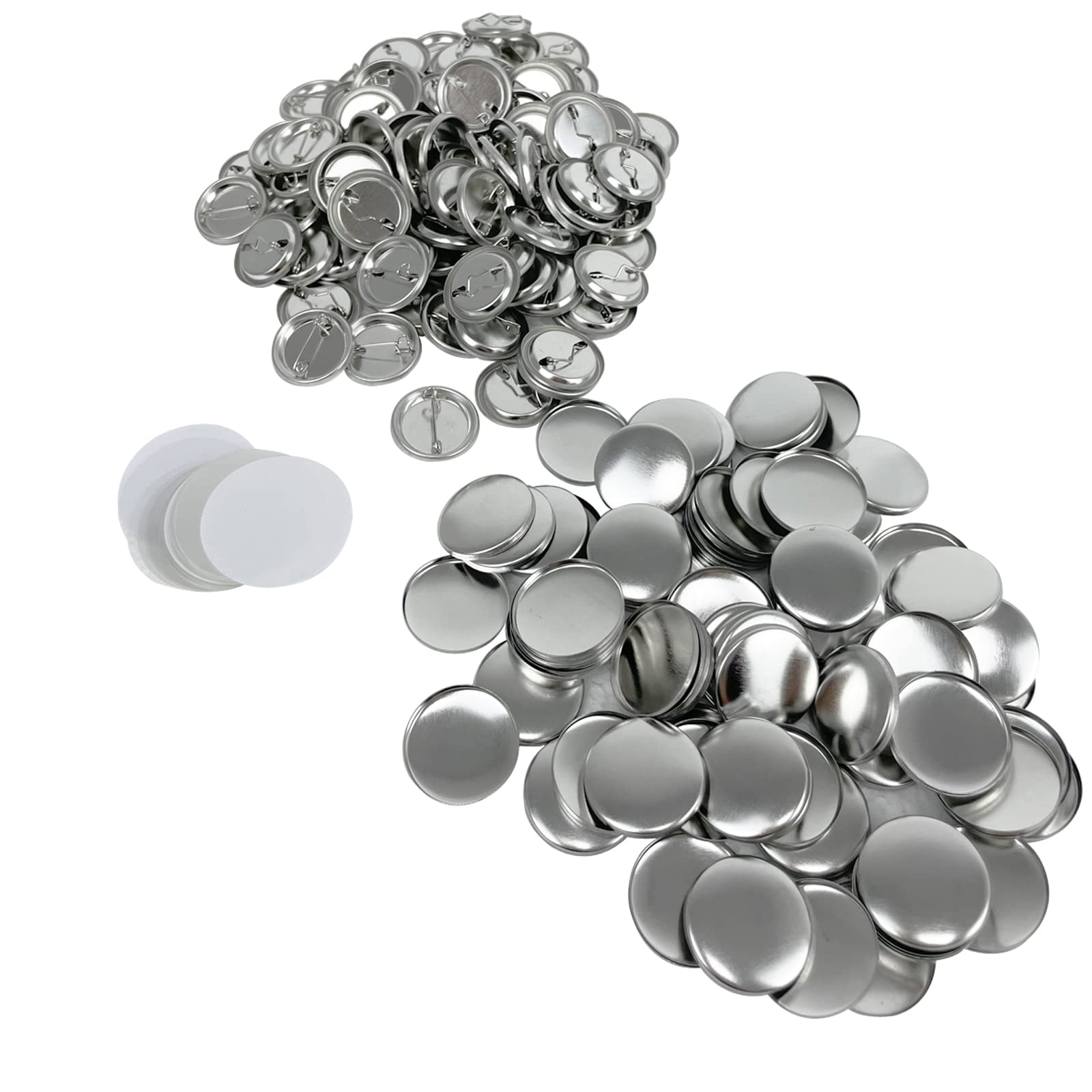 INTSUPERMAI 100 Sets 3 Inch (75mm) Round Blank Button Badges with Pin Backs - DIY Button Maker Machine Parts for Custom Pins, Events, Promotions & Crafts