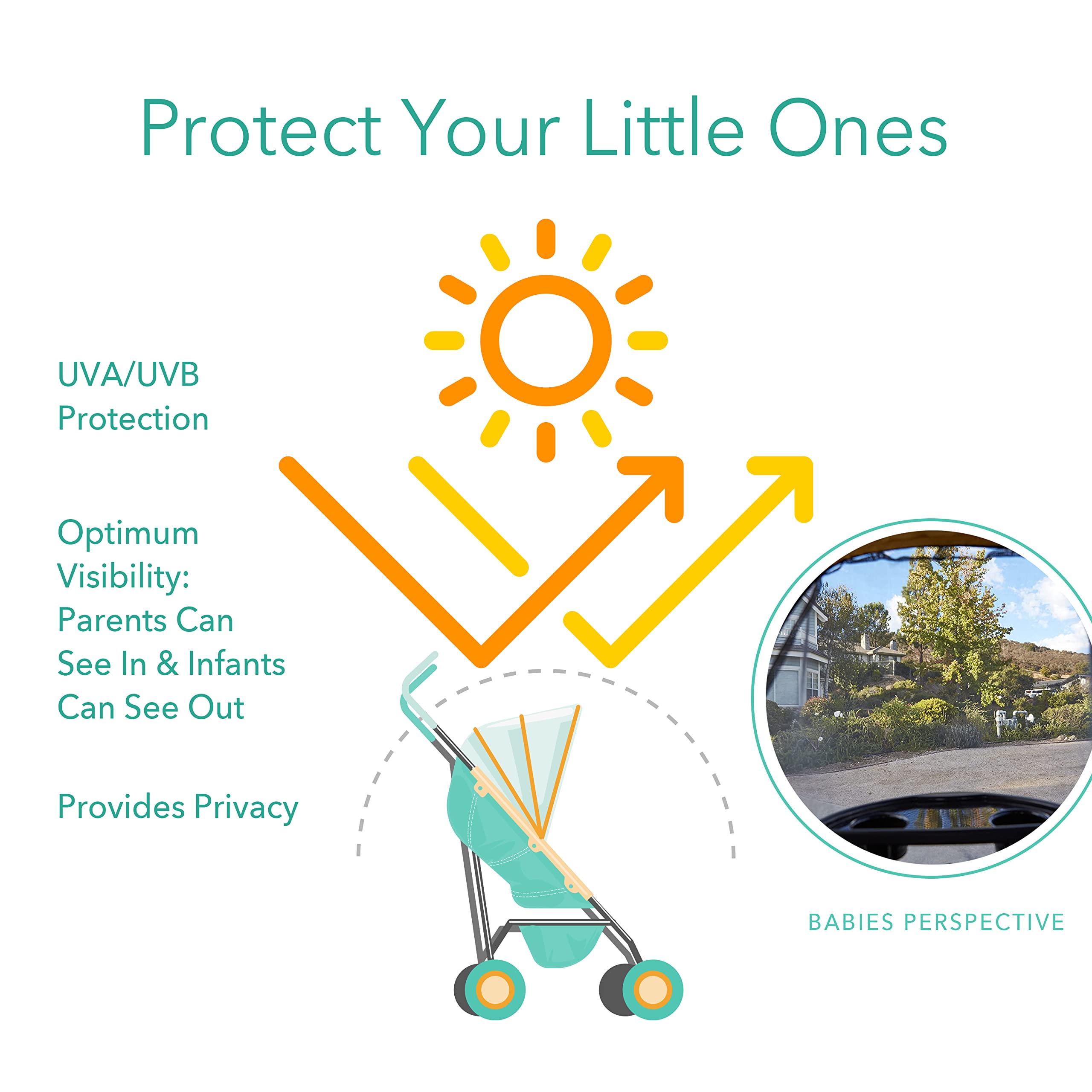 Sasha's UV Protection & Bug Shield Car Seat Cover - Breathable Grey Sunshade for Baby Safety - Perfect for Strollers, Car Rides & Outdoor Adventures