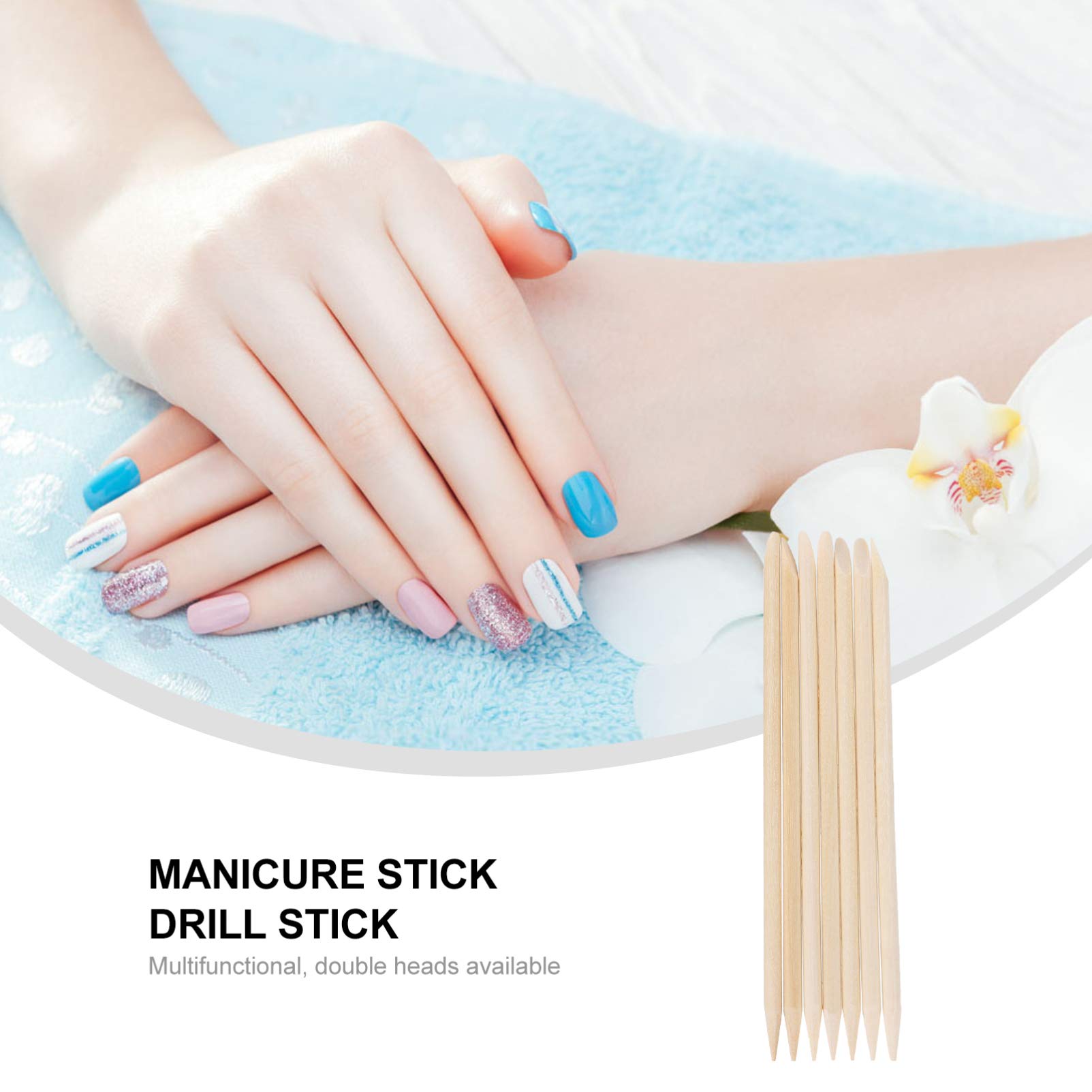 200pcs Orange Wooden Nail Sticks for Manicure & Nail Art - Professional Manicure Tools & Accessories for Salon, Home, and DIY Nail Care