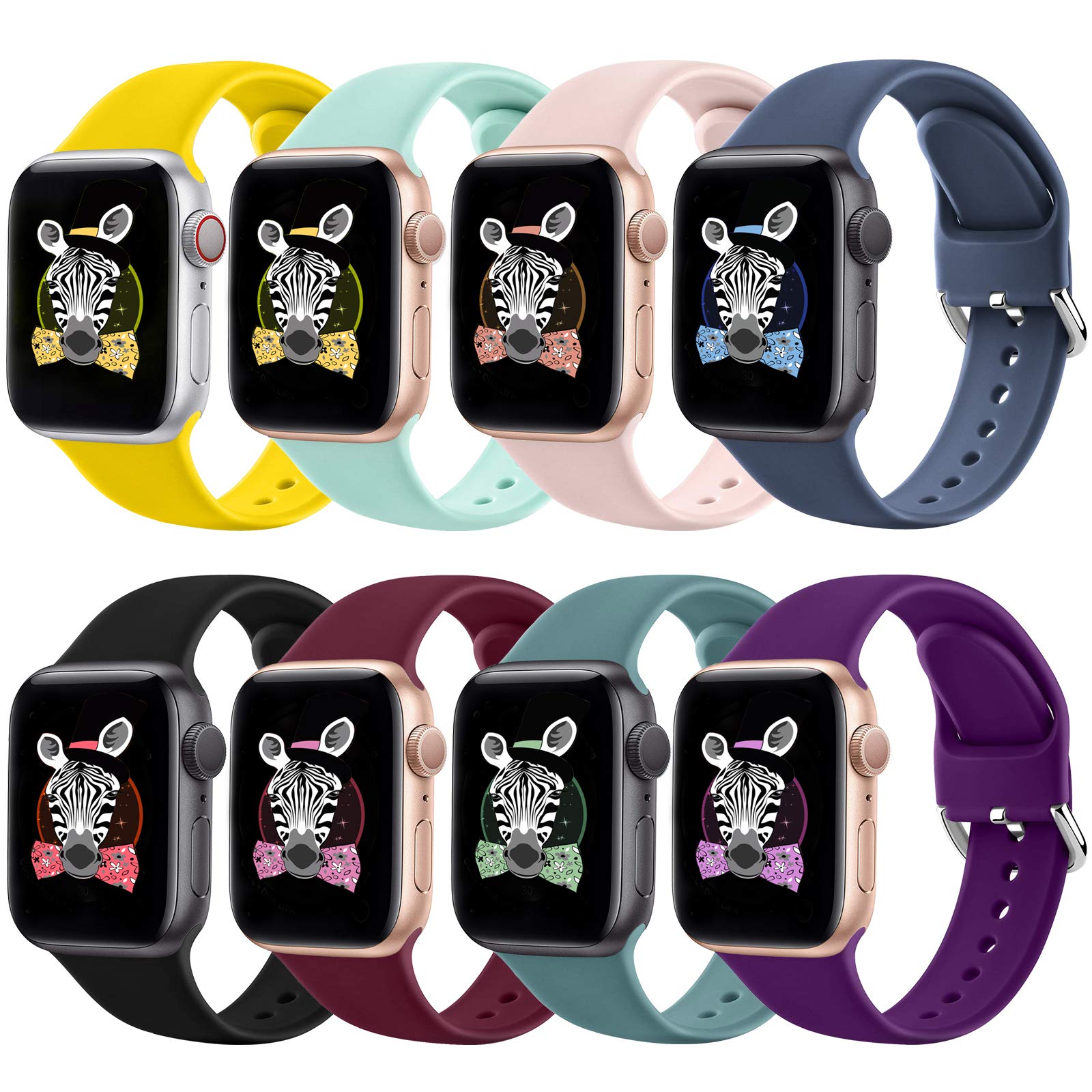 RATENLY Compatible with Apple Watch Bands 44mm 40mm 42mm 38mm - Sport Replacement Strap for Apple Watch Series SE/6/5/4/3/2/1 - Soft Durable Wristband for Women & Men (42mm/44mm, Rafin) - Perfect for Workouts, Running & Everyday Wear