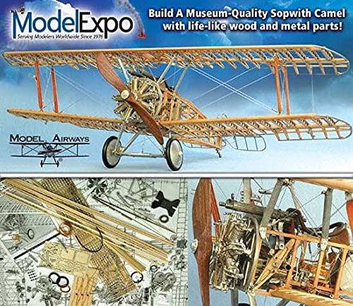 SOPWITH Camel 1:16 Scale WWI Biplane Model Kit - MA1030 Wood & Metal Assembly Model Airplane with Historical Accuracy | Perfect for Collectors, WWI Enthusiasts & DIY Hobbyists | Great for Home Display, Office Decor & Aviation Gifts