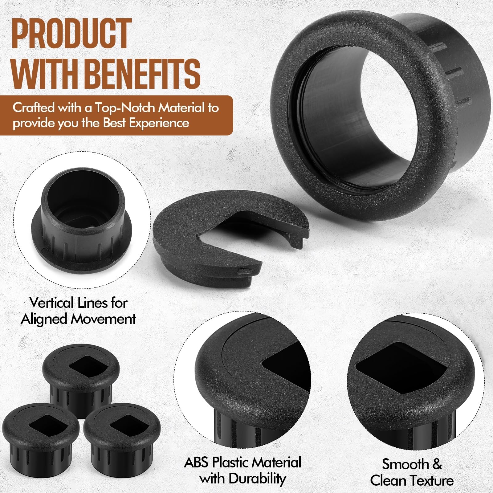 SATINIOR 10-Pack Desk Cable Wire Grommet Cord Organizers - 1 Inch (25mm) Plastic Cable Hole Covers for PC Computer Desks - Cable Management Solution for Home Office, Gaming Setup & Workspace Organization