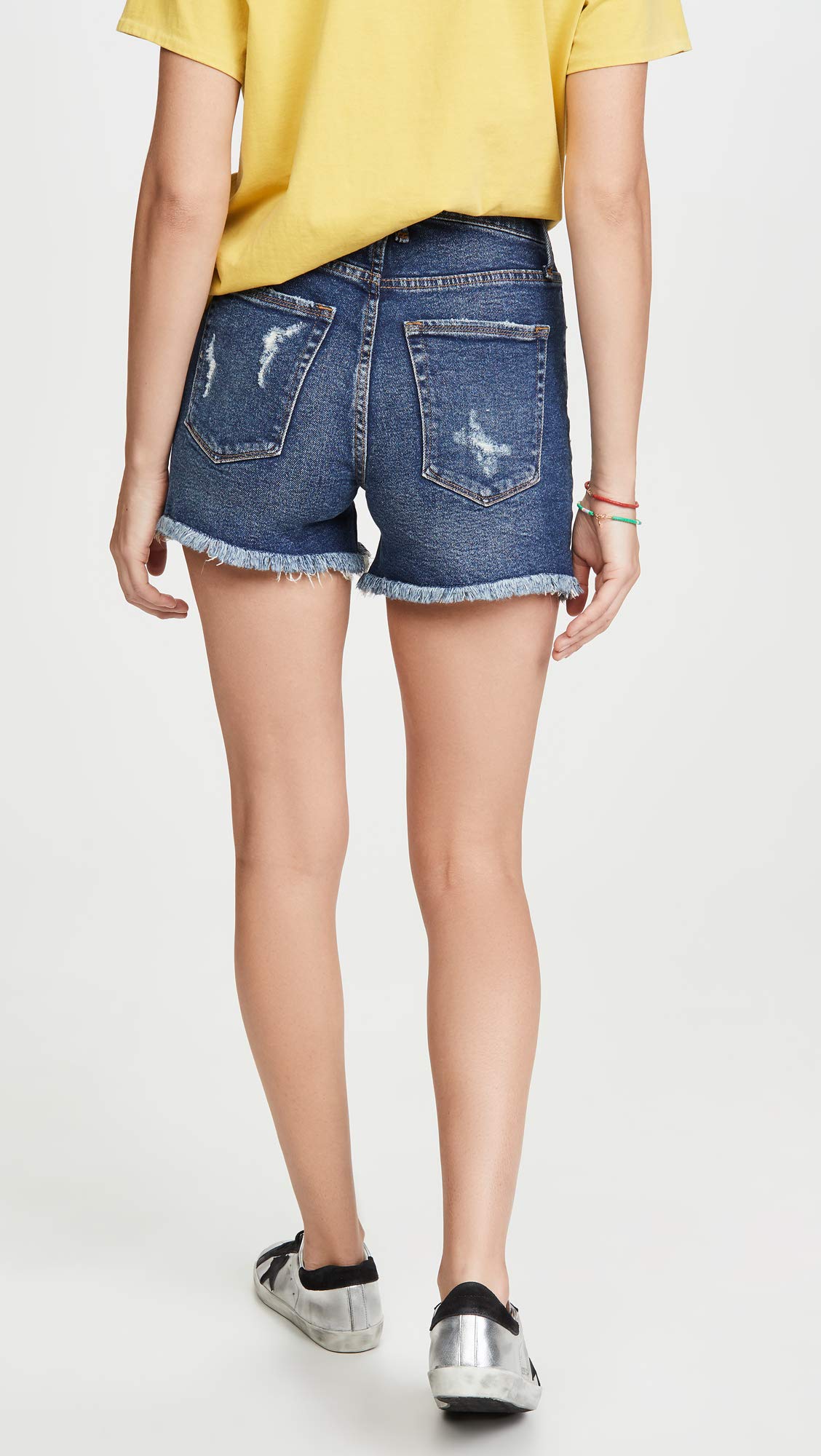 Good American Women's Bombshell Denim Shorts - High Waisted Blue Distressed Jeans Shorts for Women | Perfect for Summer Outfits, Beach Vacations & Casual Street Style