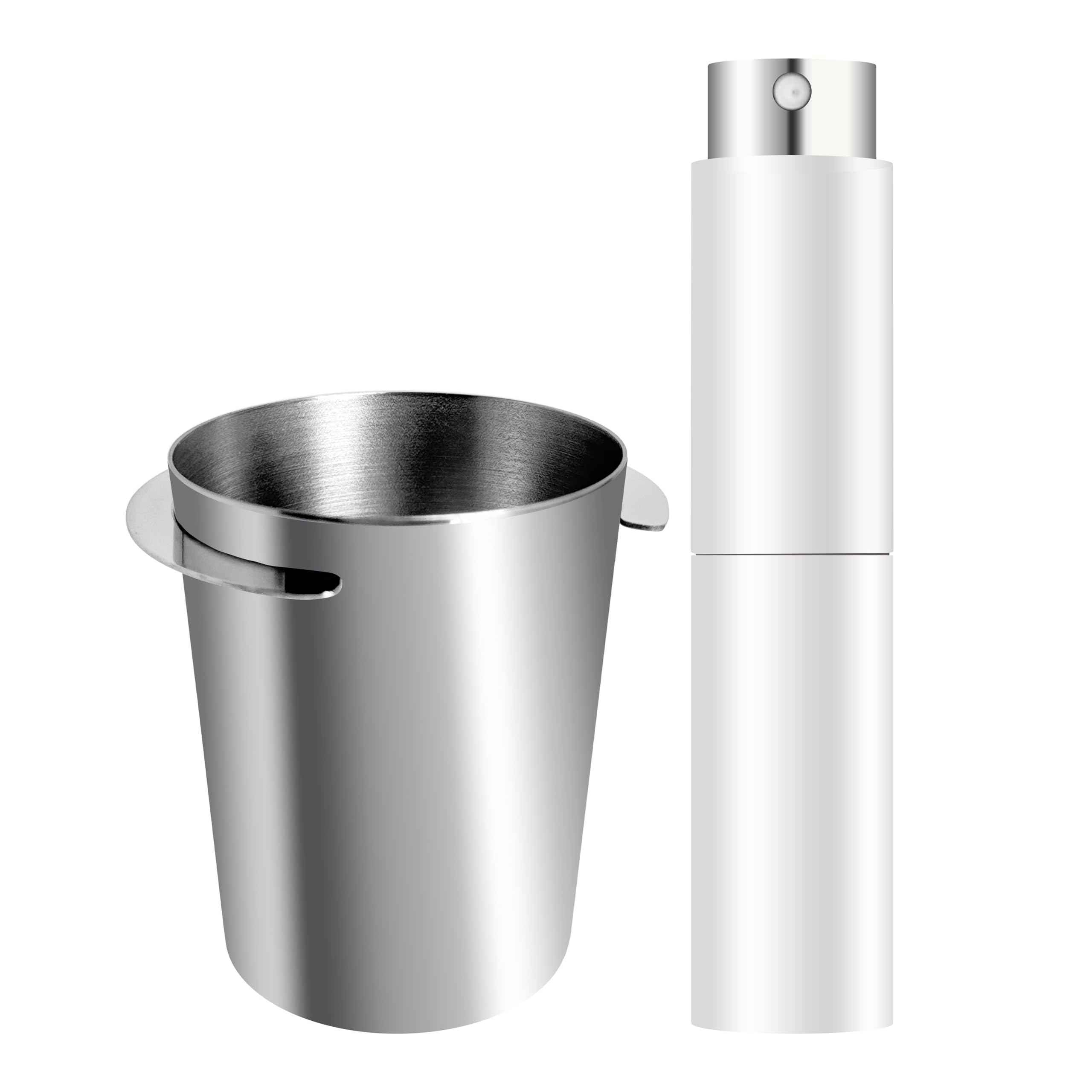 NEOUZA 58mm Coffee Dosing Cup with RDT Spray Bottle Set - Precision Coffee Bean & Powder Dispenser for Espresso Grinders - Perfect for Home Baristas & Coffee Shops