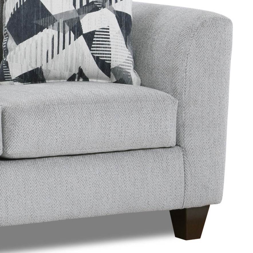Duleek Upholstered Stationary Loveseat - Herringbone Silver Fabric Small Sofa for Living Room, Apartment & Office | Perfect for Cozy Seating & Home Decor