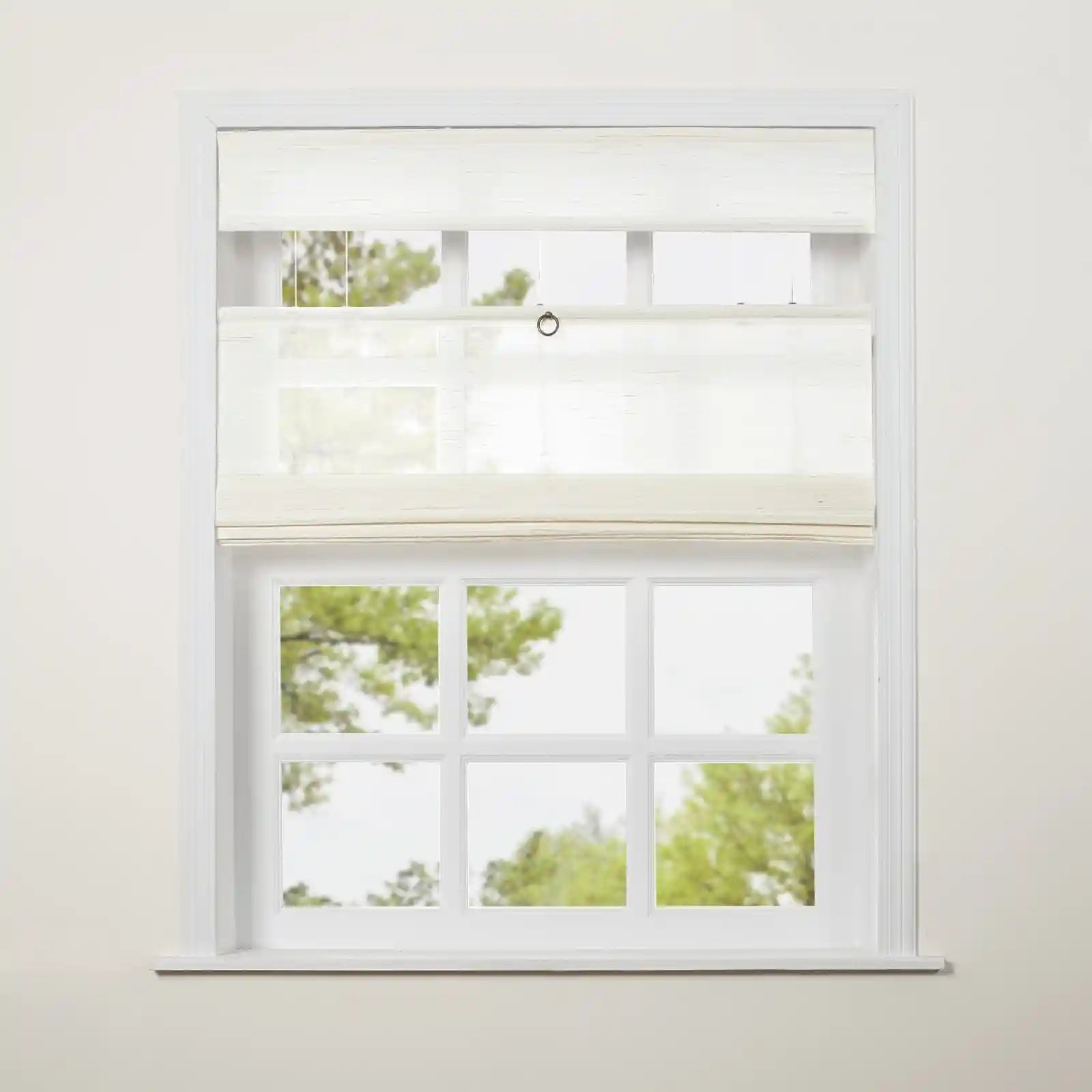 Rae Cordless Top Down Bottom Up Woven Wood Shade - Series D | Light Filtering Window Treatment for Living Room, Bedroom & Office