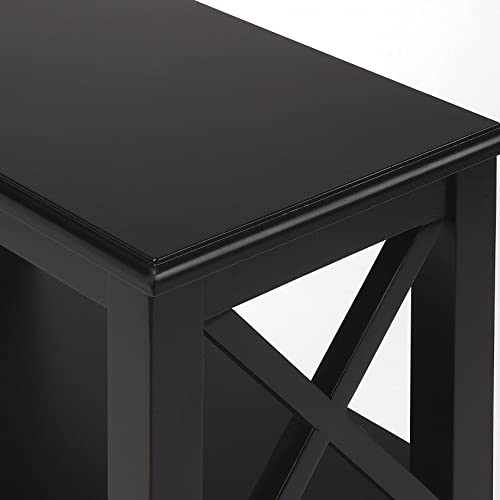 HomeRoots Black Licorice Bookcase - Solid Poplar Hardwood & Maple Veneer with MDF Core - Perfect for Living Room, Office, or Library Storage