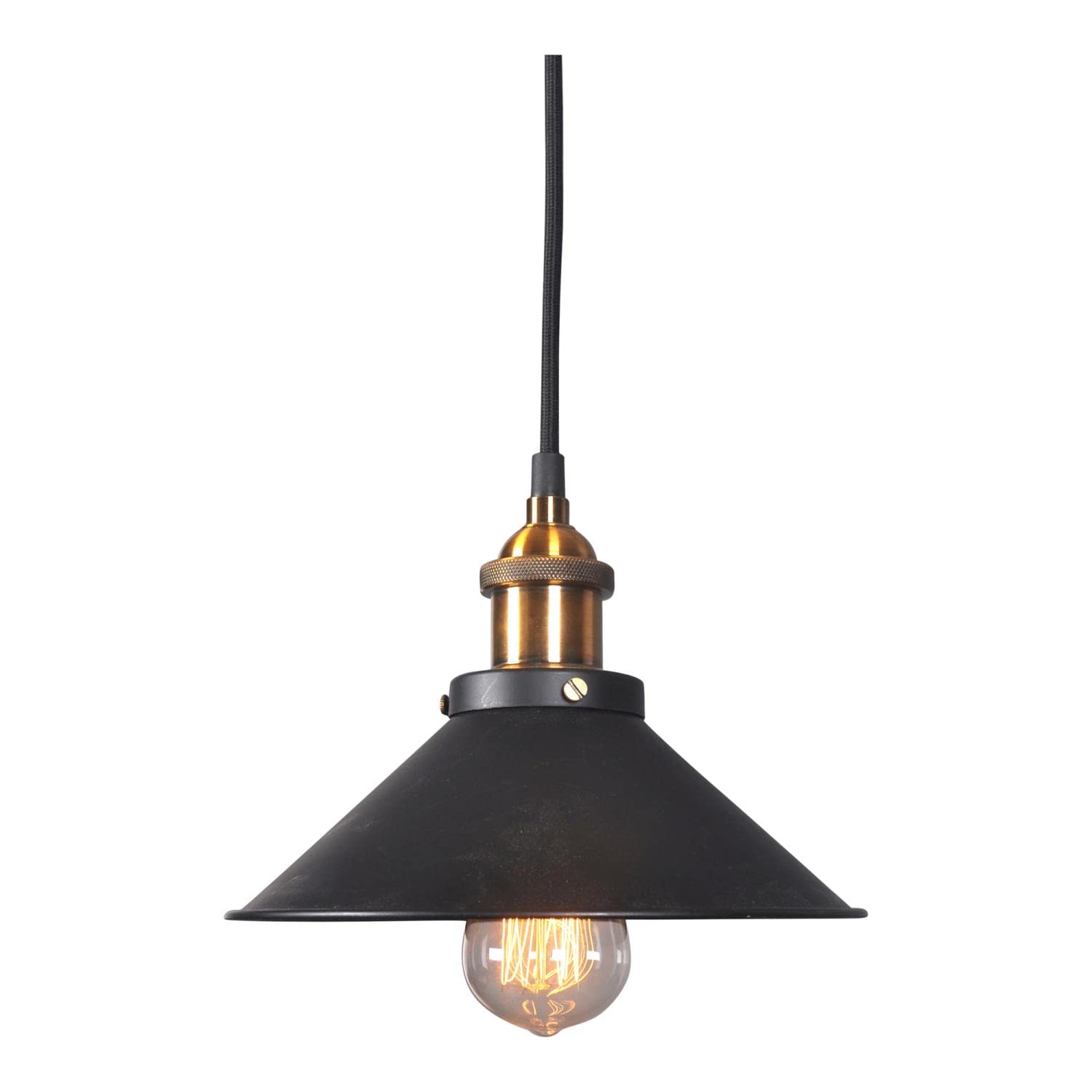 Moe's Home Collection Black Renata Pendant Light - Iron & Aluminum Modern Ceiling Fixture for Dining Room, Kitchen Island, or Bedroom Lighting